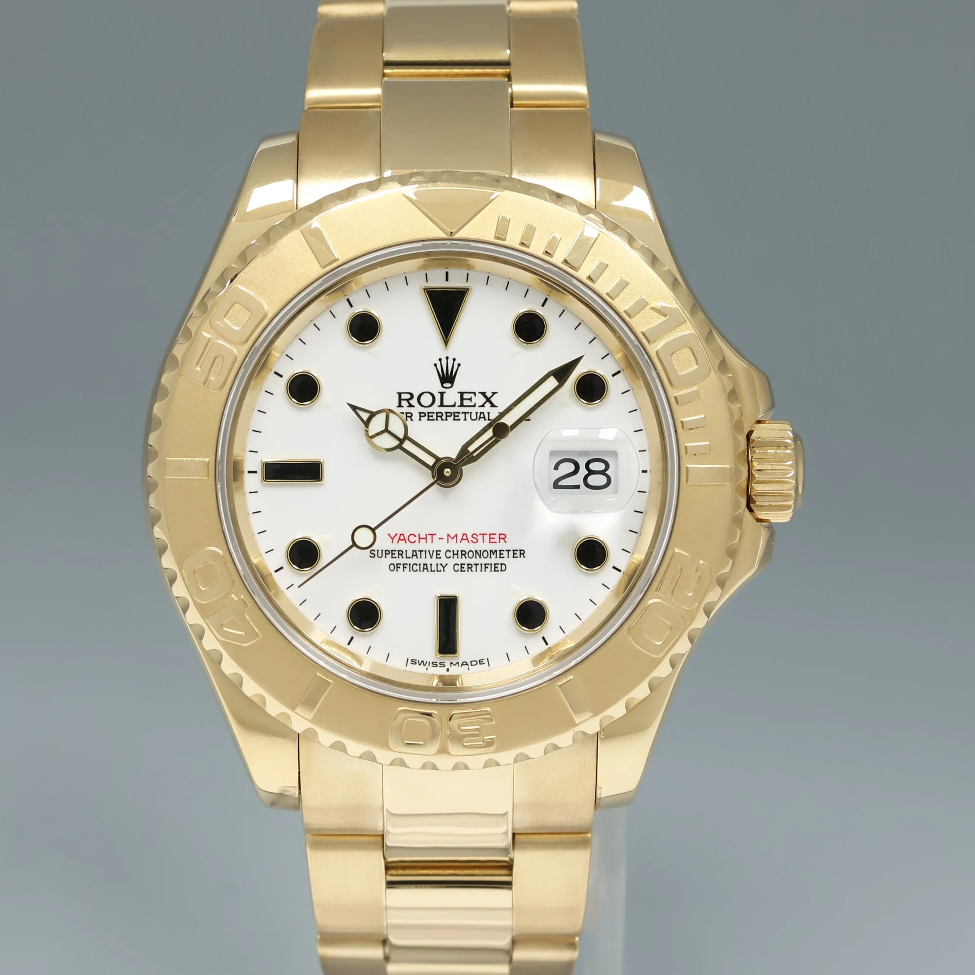 2004 MINT Rolex Yacht-Master Yellow Gold 16628 White Sapphire 40mm Watch Box - Image 2