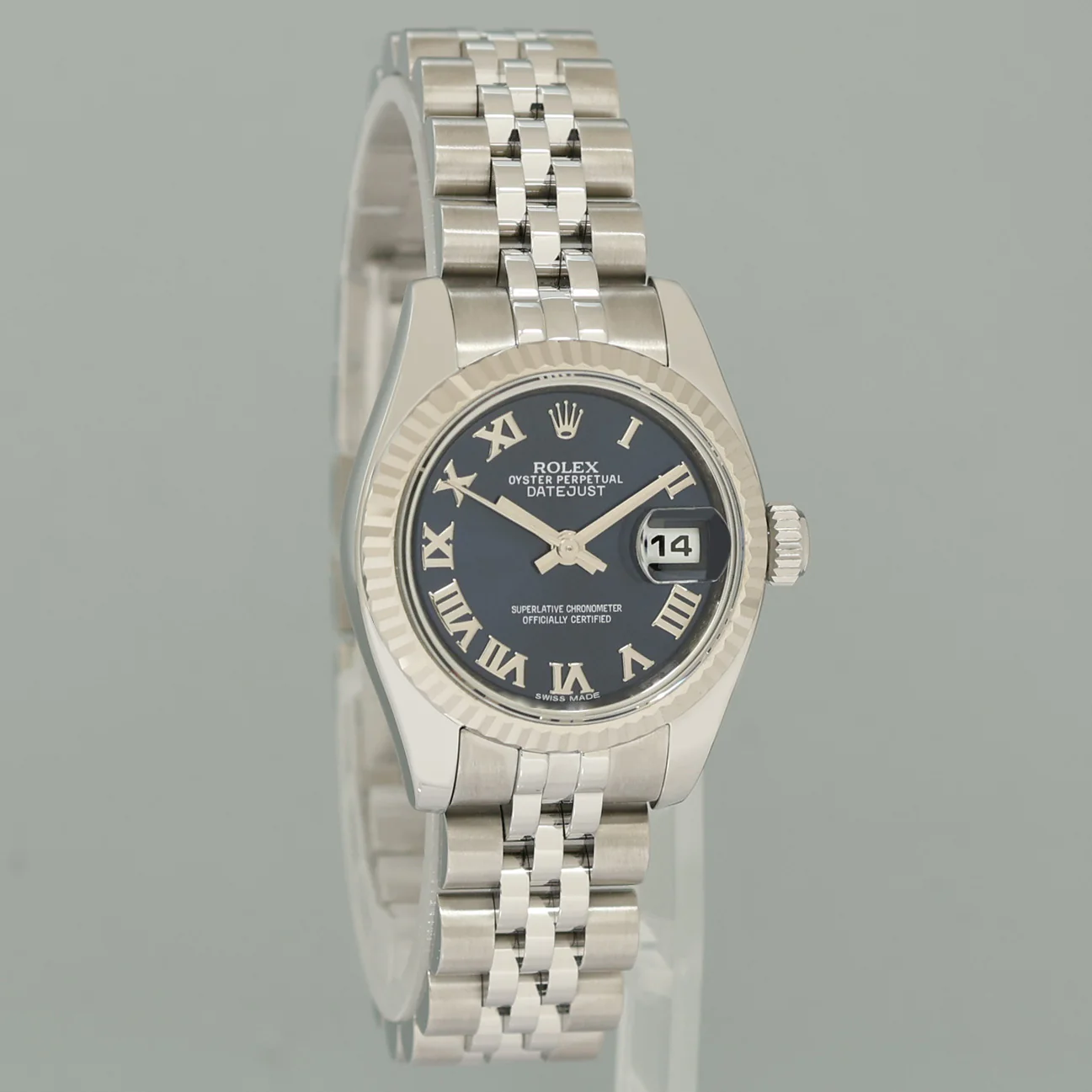 2014 MINT Ladies Rolex DateJust 179174 Blue Roman Jubilee 26mm Watch Box - Image 3