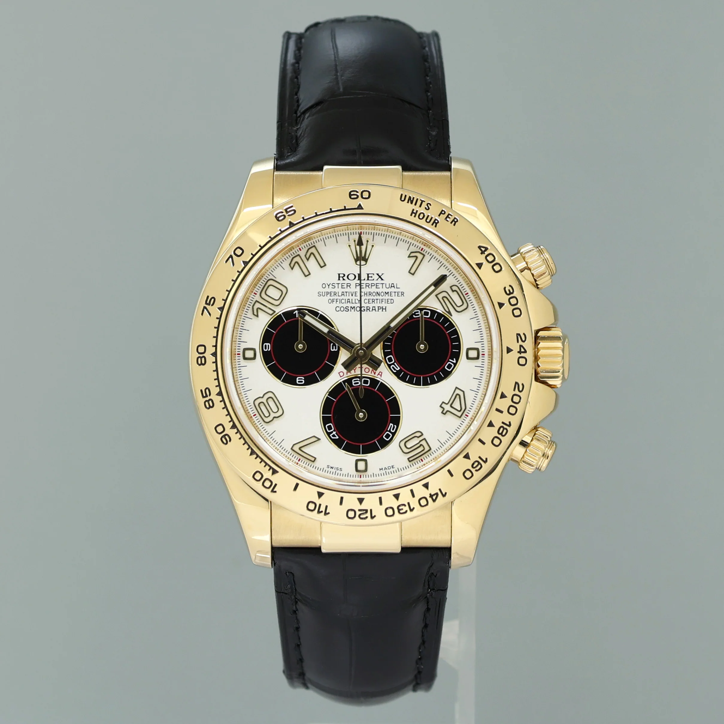 2025 RSC PAPERS Rolex 116518 Daytona Cosmograph White Panda Yellow Gold Watch Box - Image 2