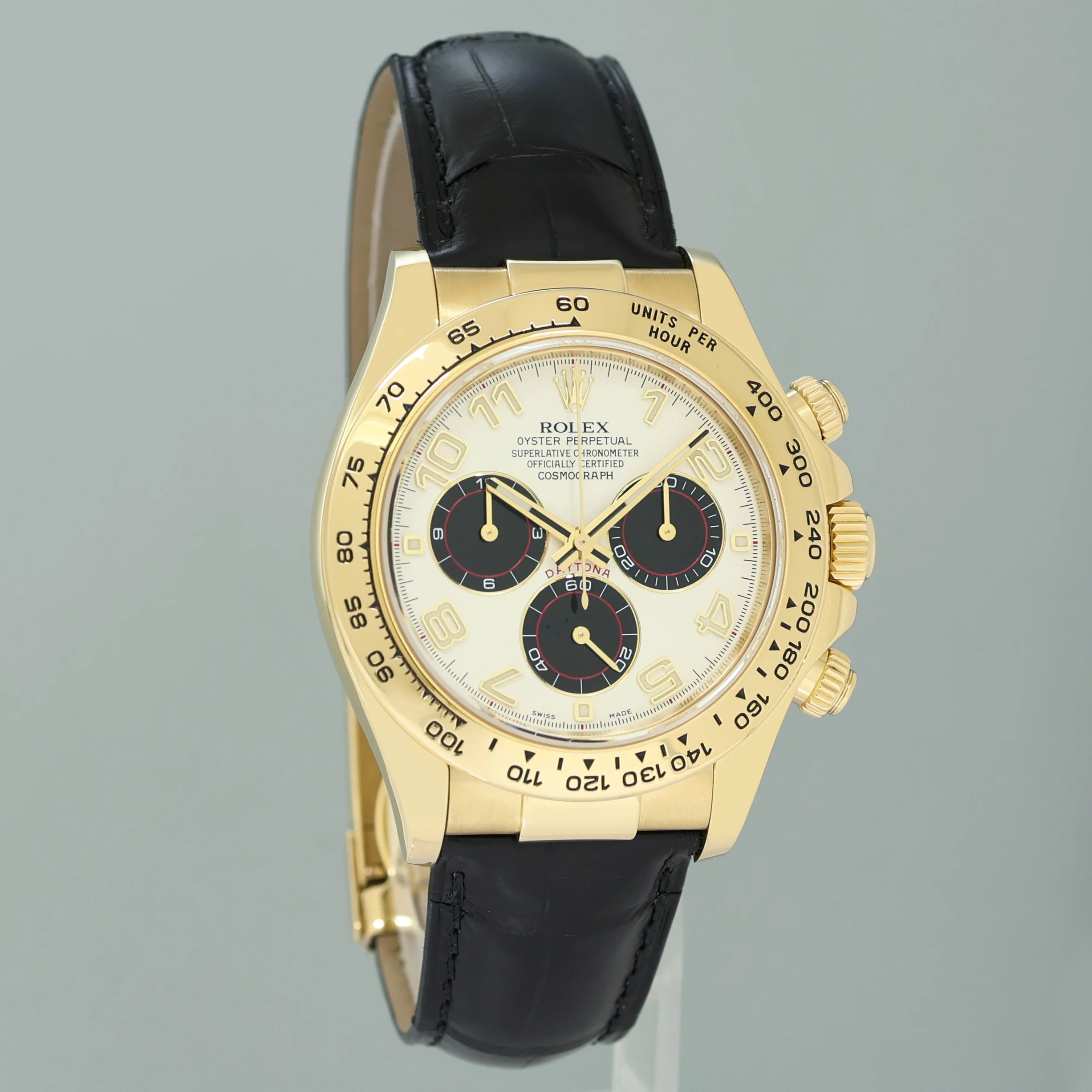 2025 RSC PAPERS Rolex 116518 Daytona Cosmograph White Panda Yellow Gold Watch Box - Image 3