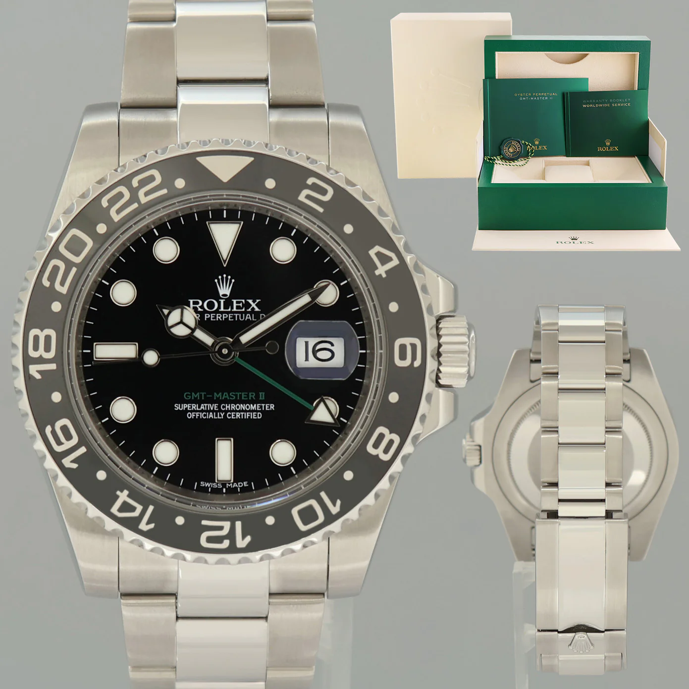 2015 MINT Rolex 116710LN GMT Master II Steel Ceramic Black 40mm Watch Box