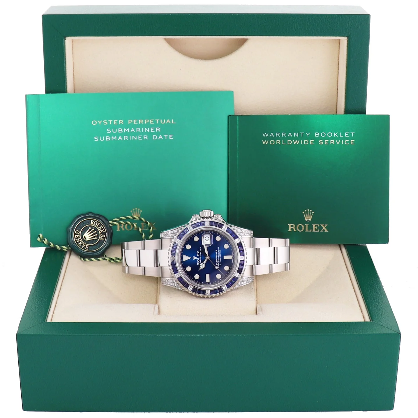 2017 MINT Rolex Submariner Date 116610 Diamond Sapphire Steel Blue Ceramic Watch - Image 8
