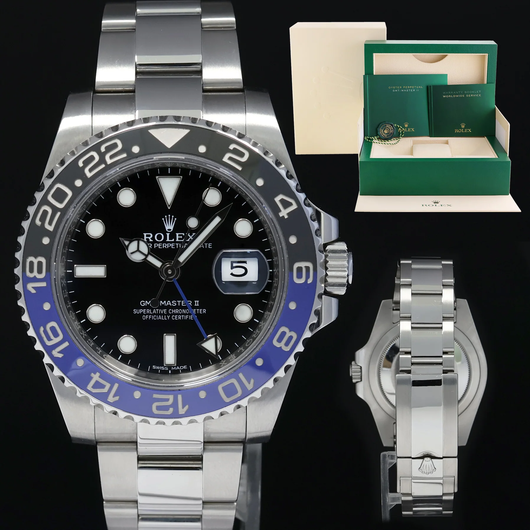 2018 MINT Rolex GMT Master II 116710BLNR Steel Ceramic Batman Blue Watch Box