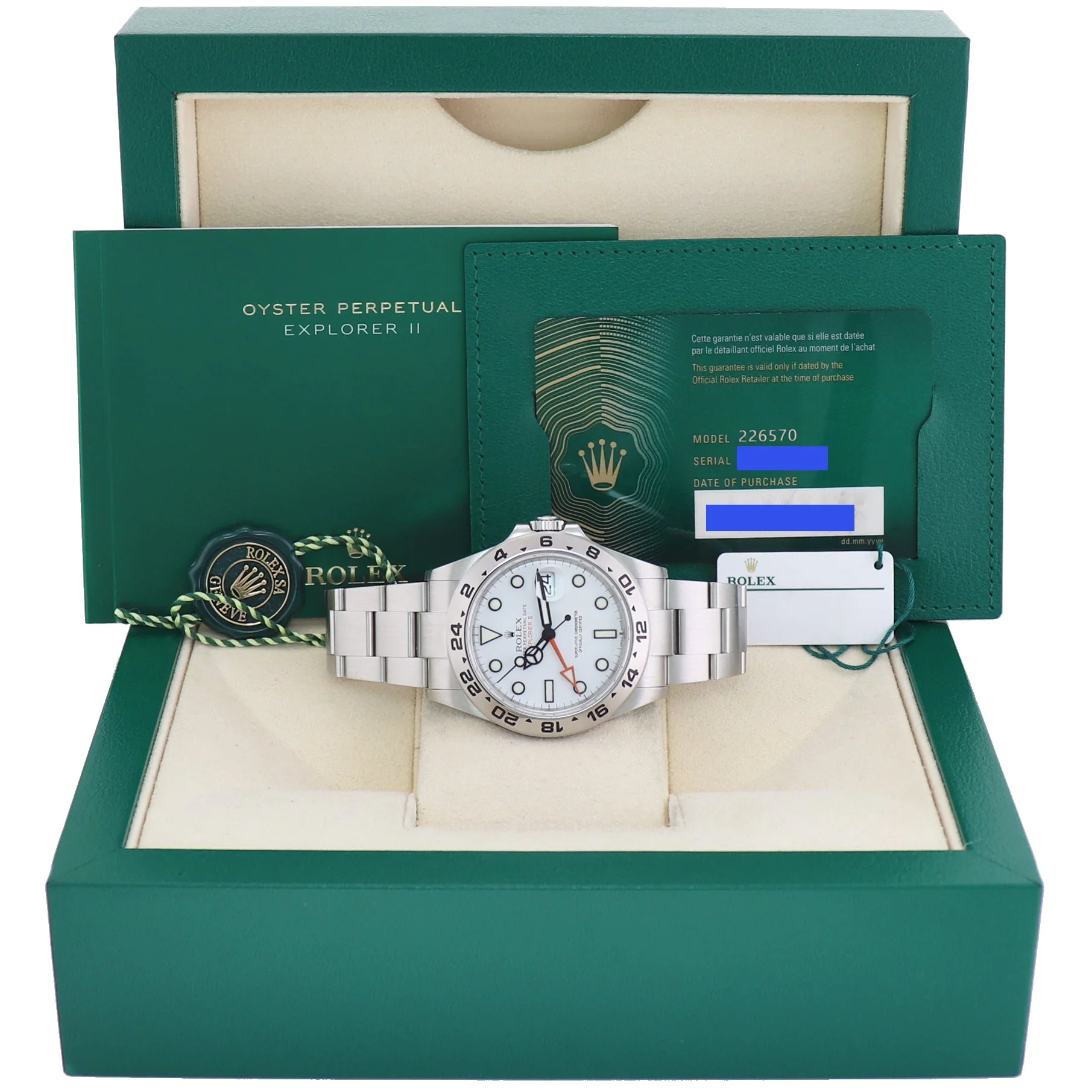 2021 NEW PAPERS Rolex 226570 Explorer II White Polar Steel Date 42mm Watch Box - Image 8