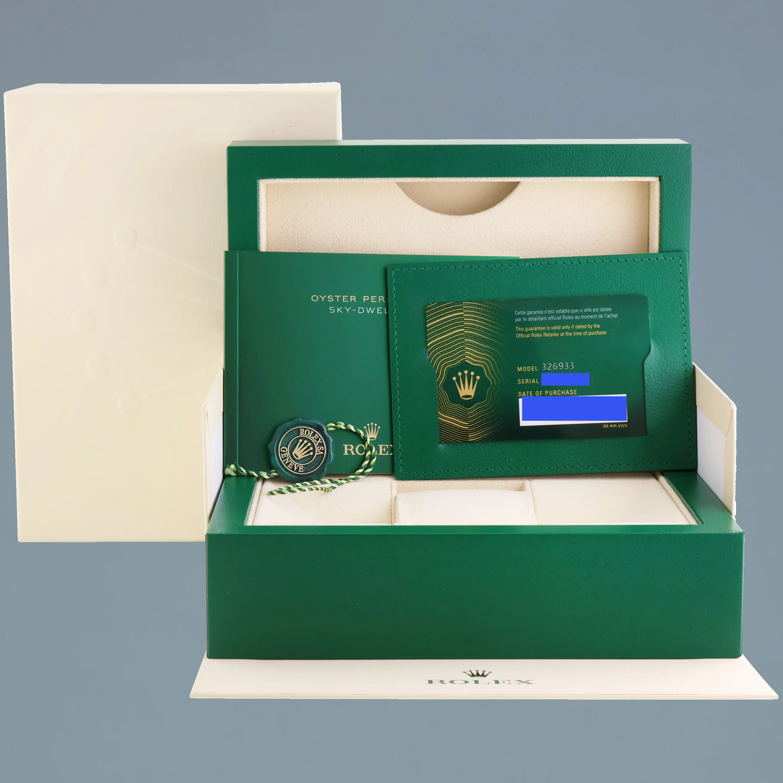 2021 NEW PAPERS Rolex 326933 Sky-Dweller 42mm White Dial Two Tone Steel Gold Jubilee Watch - Image 7