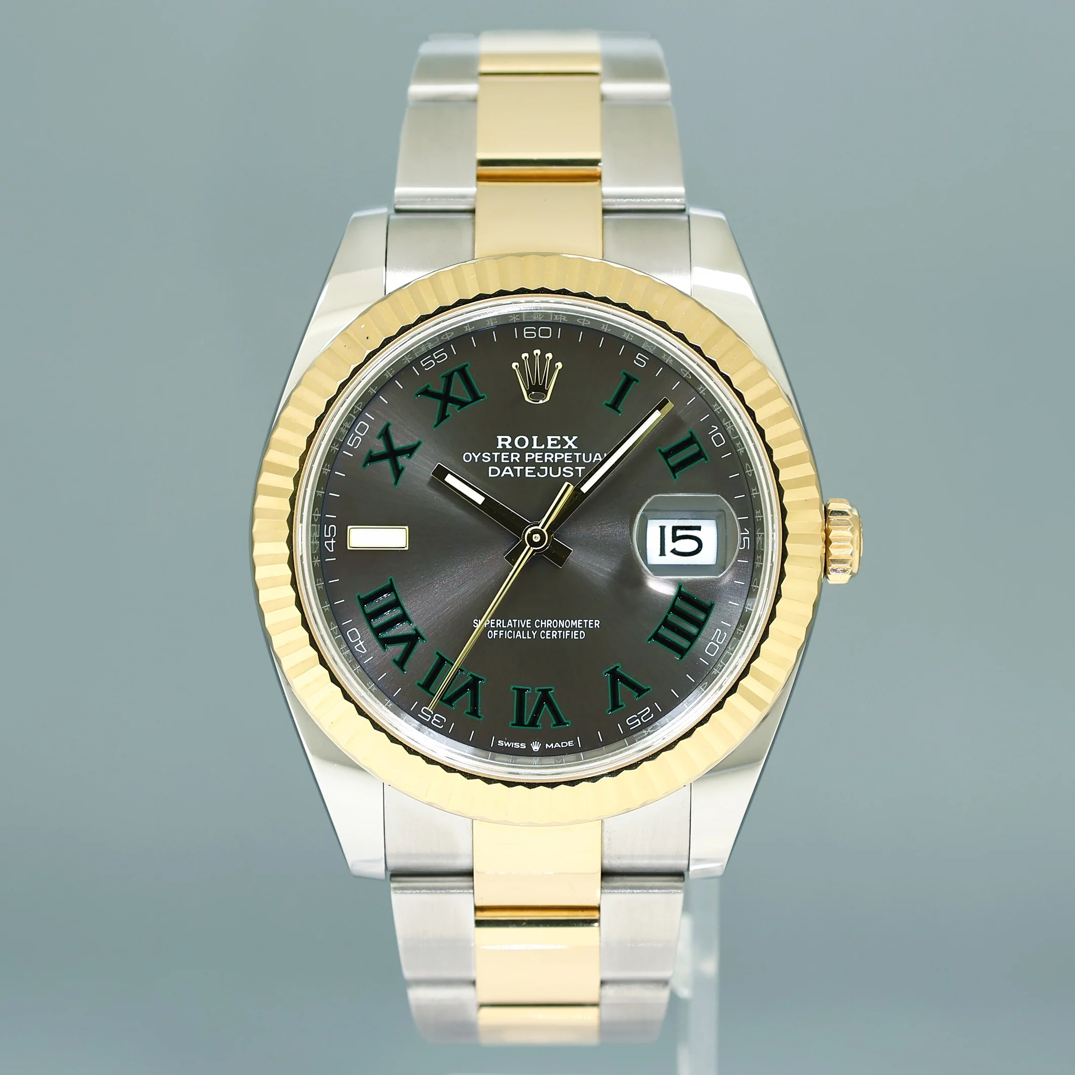 2022 MINT Rolex 126333 DateJust Wimbledon 41 Two Tone Yellow Gold 41mm Watch Box - Image 2