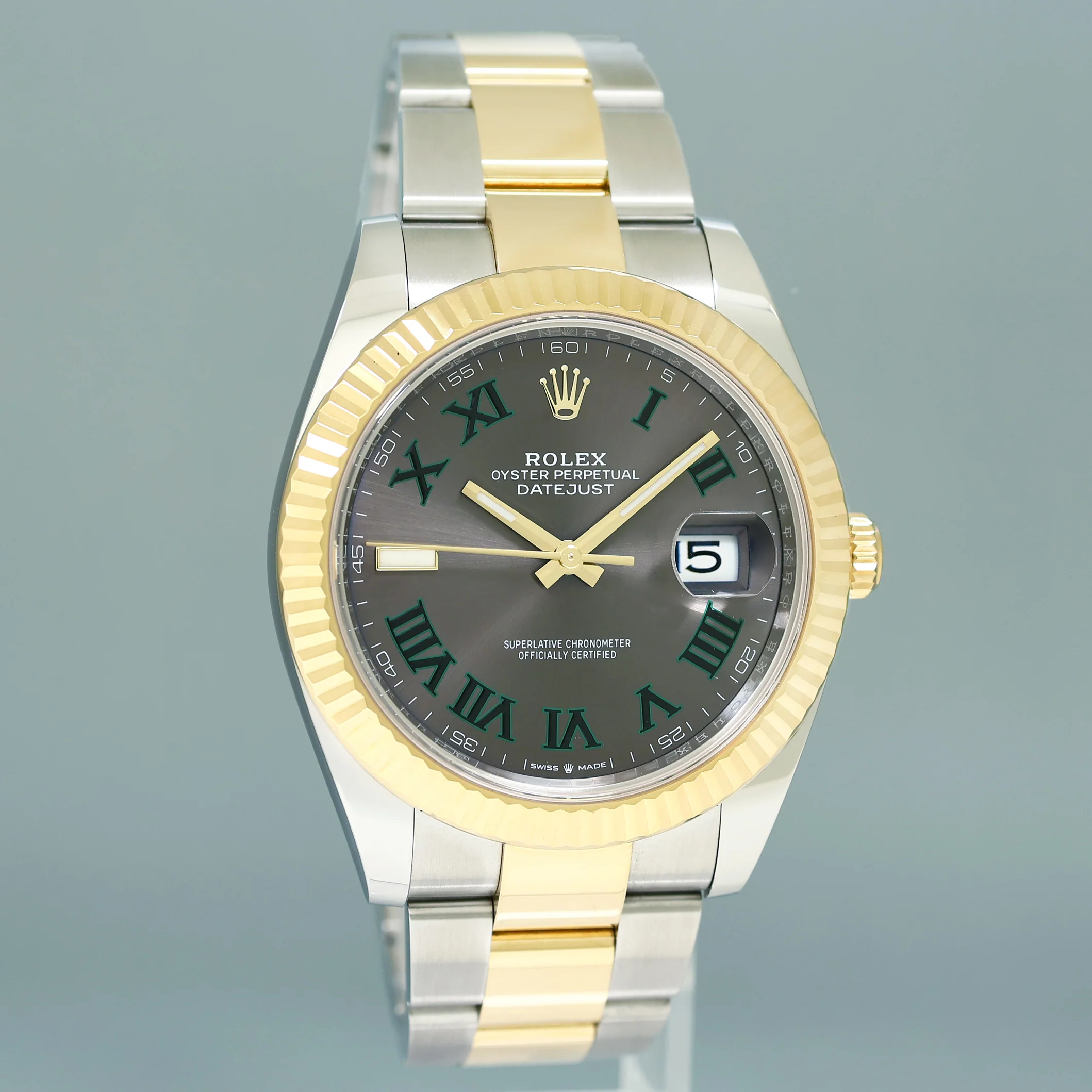 2022 MINT Rolex 126333 DateJust Wimbledon 41 Two Tone Yellow Gold 41mm Watch Box - Image 3