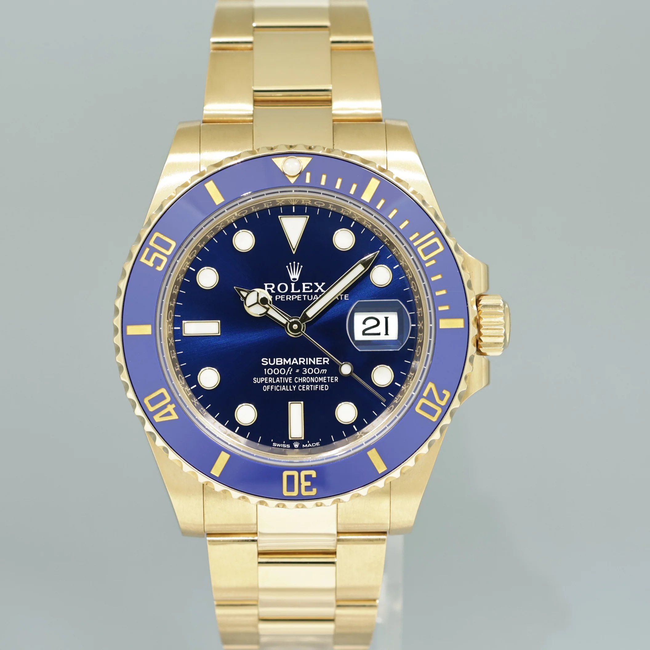2022 NEW PAPERS Rolex 126618LB Sunburst Blue Ceramic Yellow Gold 41mm Watch Box - Image 2