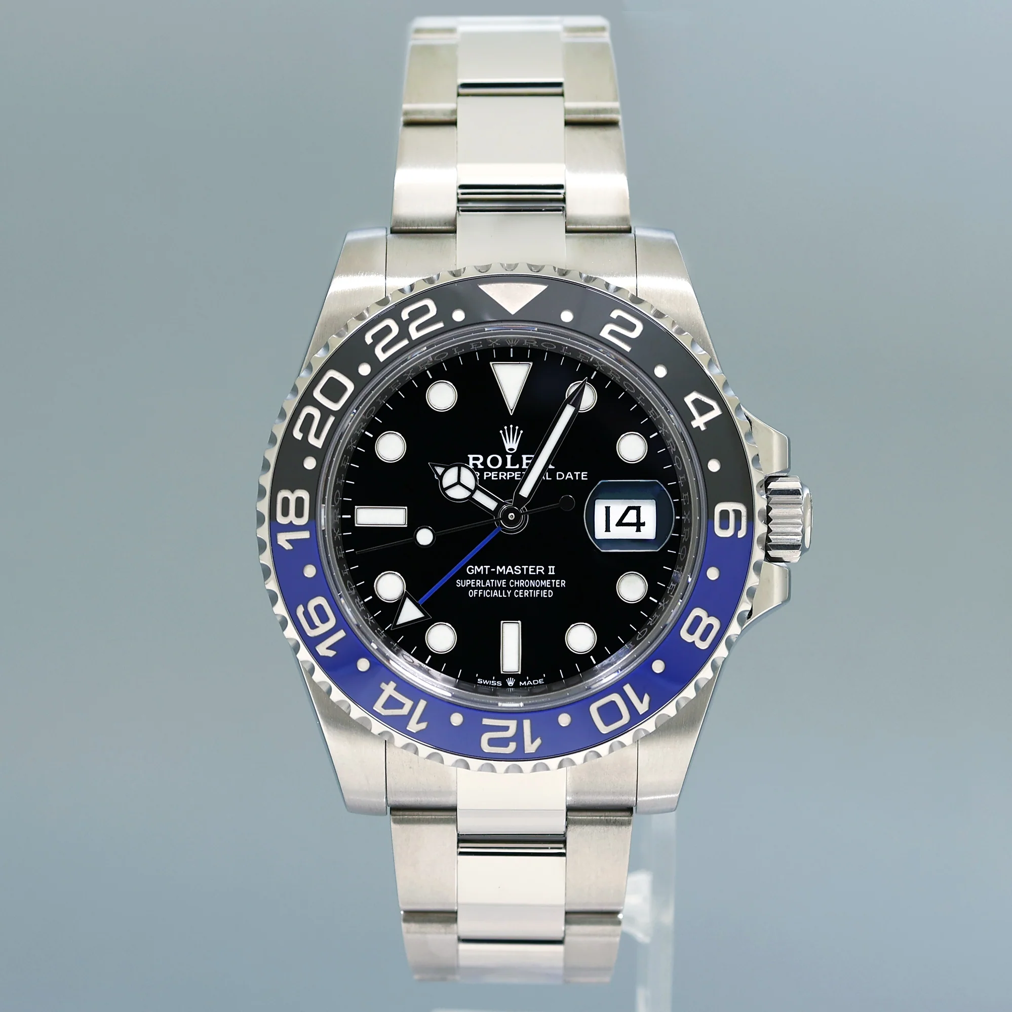 2022 NEW PAPERS Rolex 126710BLNR GMT Master II Batman Blue Oyster Ceramic Watch - Image 2