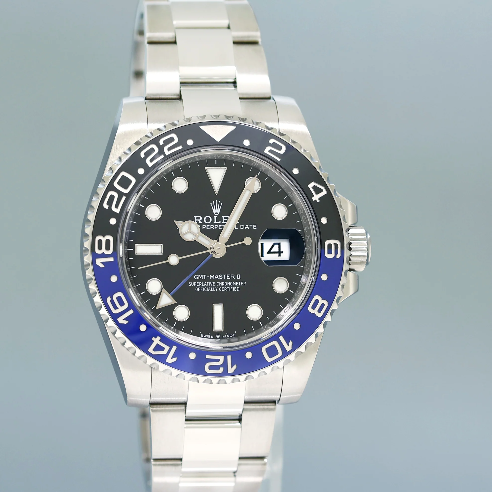 2022 NEW PAPERS Rolex 126710BLNR GMT Master II Batman Blue Oyster Ceramic Watch - Image 3