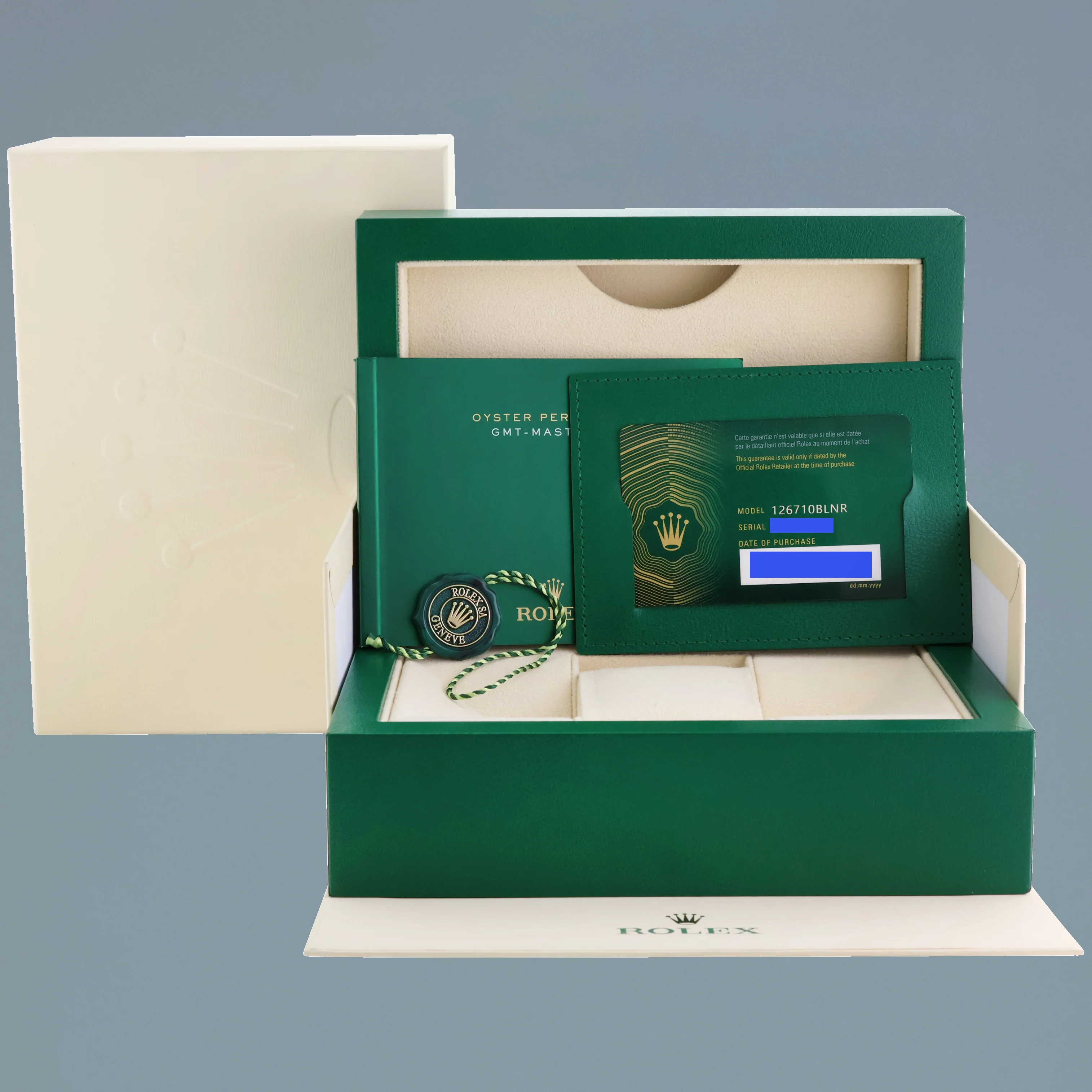 2022 NEW PAPERS Rolex 126710BLNR GMT Master II Batman Blue Oyster Ceramic Watch - Image 7