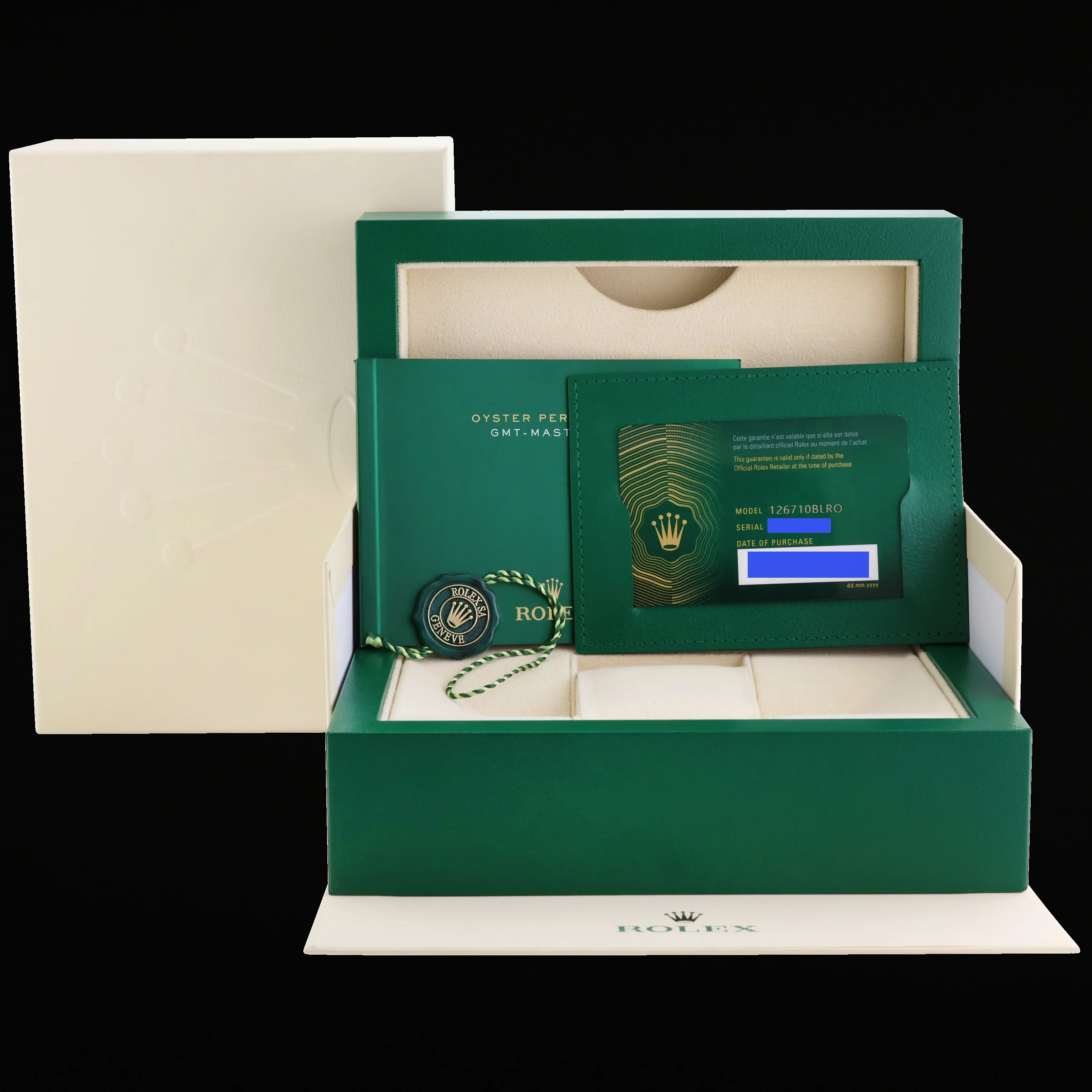 2022 NEW PAPERS Rolex 126710BLRO GMT Master II PEPSI Blue Ceramic Oyster Watch Box - Image 7