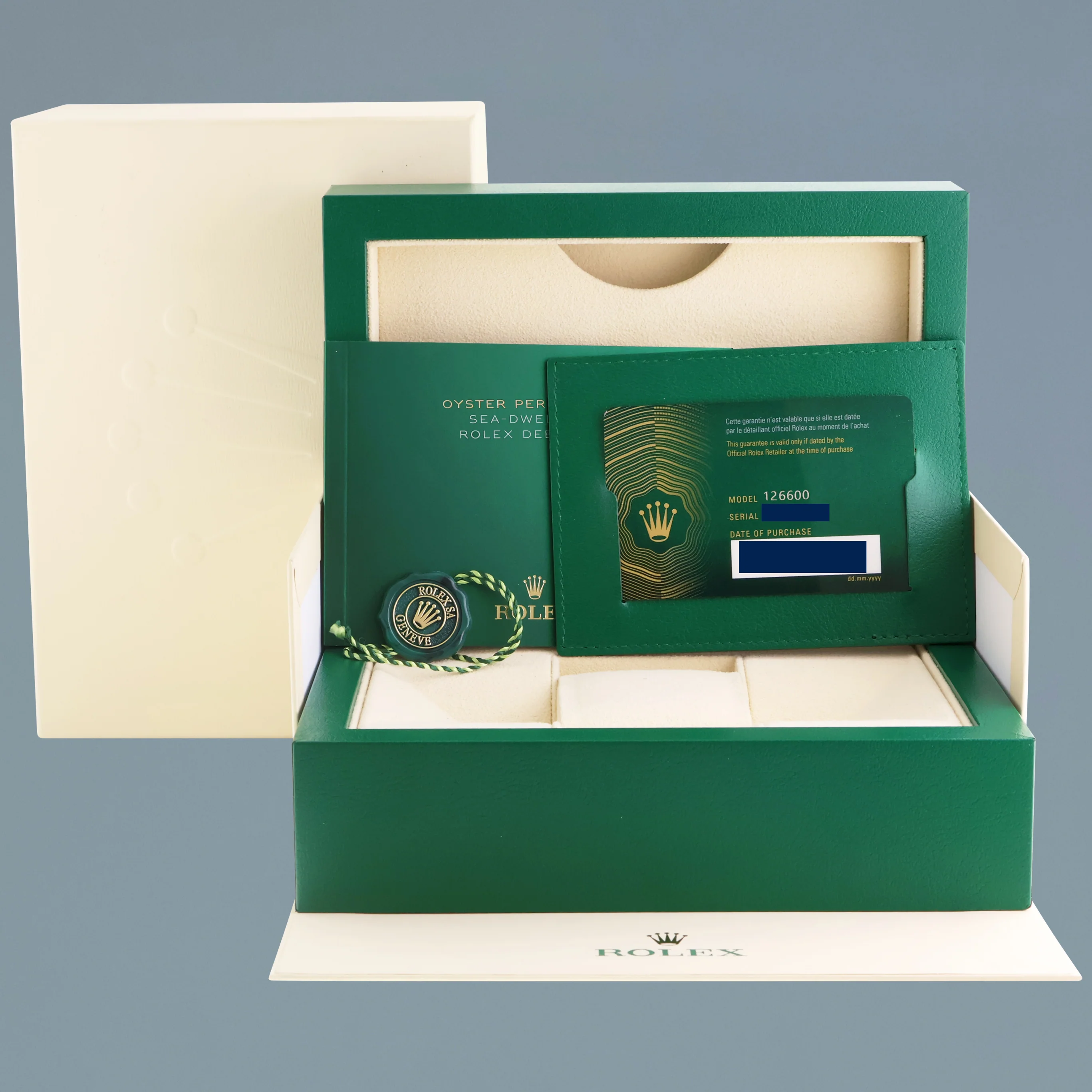 2022 NEW PAPERS Rolex Red Seadweller SD43 126600 43mm Mark 2 Watch Box - Image 7