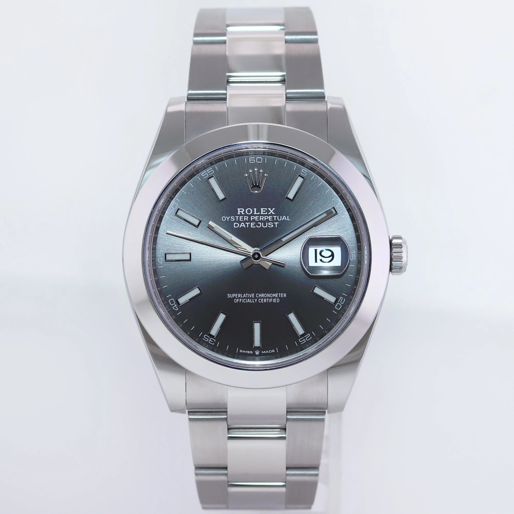 2023 NEW PAPERS Rolex 126300 DateJust 41mm 41 Steel Rhodium Stick Oyster Watch Box - Image 2