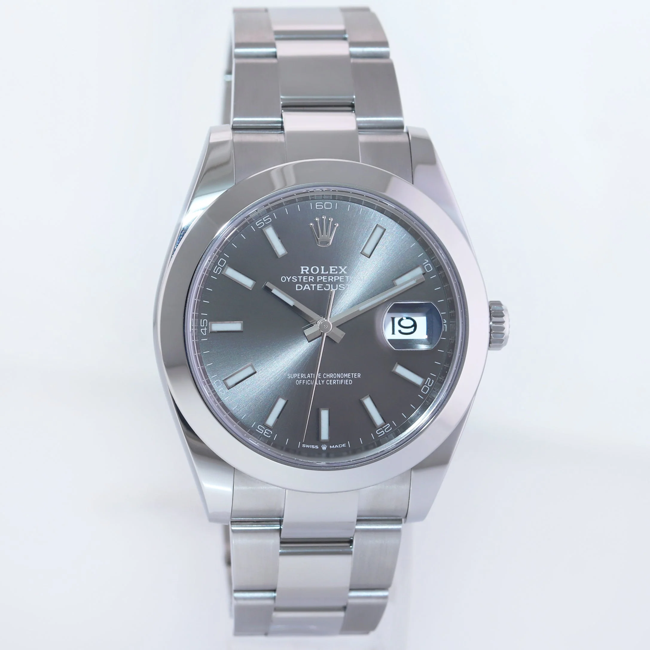 2023 NEW PAPERS Rolex 126300 DateJust 41mm 41 Steel Rhodium Stick Oyster Watch Box - Image 3
