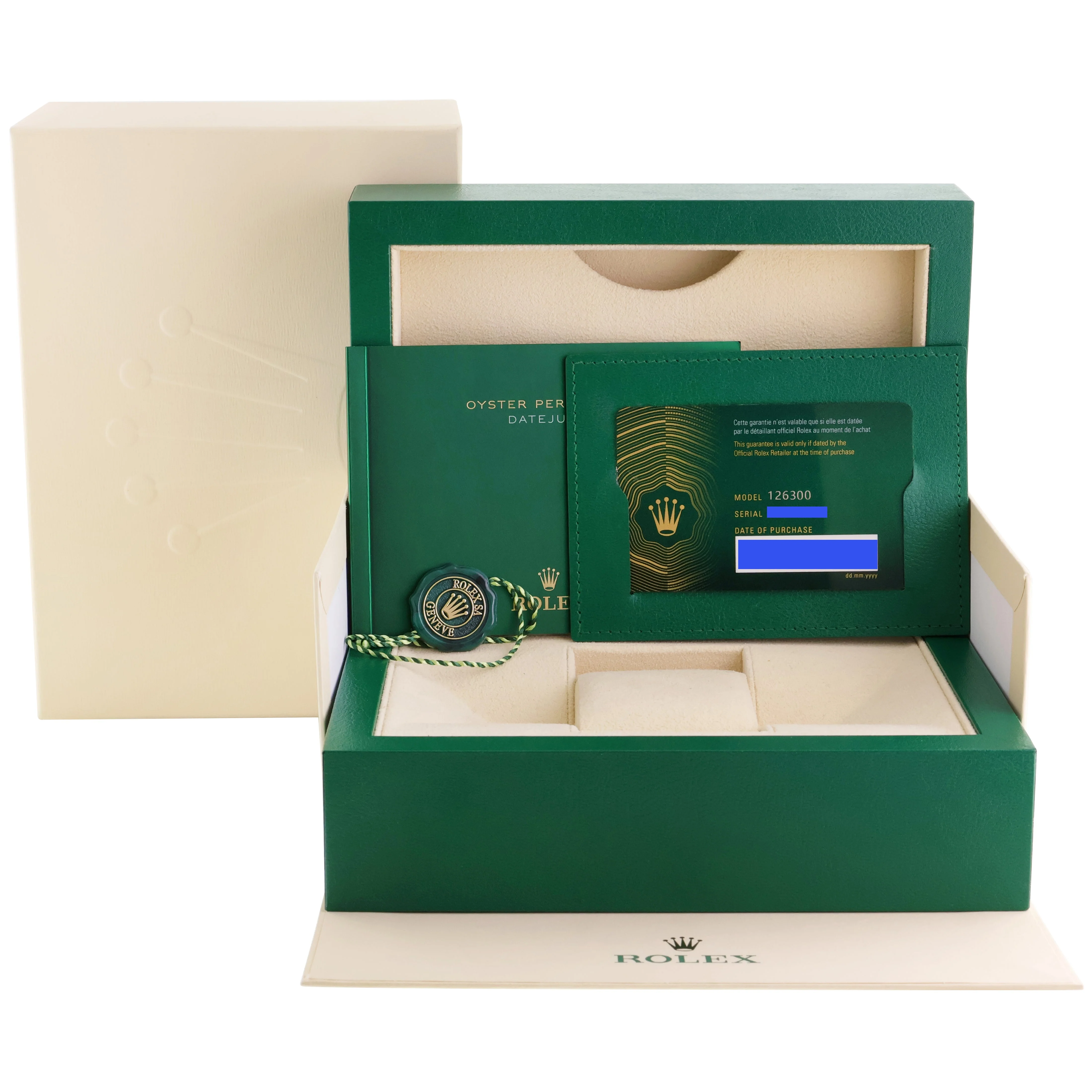 2023 NEW PAPERS Rolex 126300 DateJust 41mm 41 Steel Rhodium Stick Oyster Watch Box - Image 8