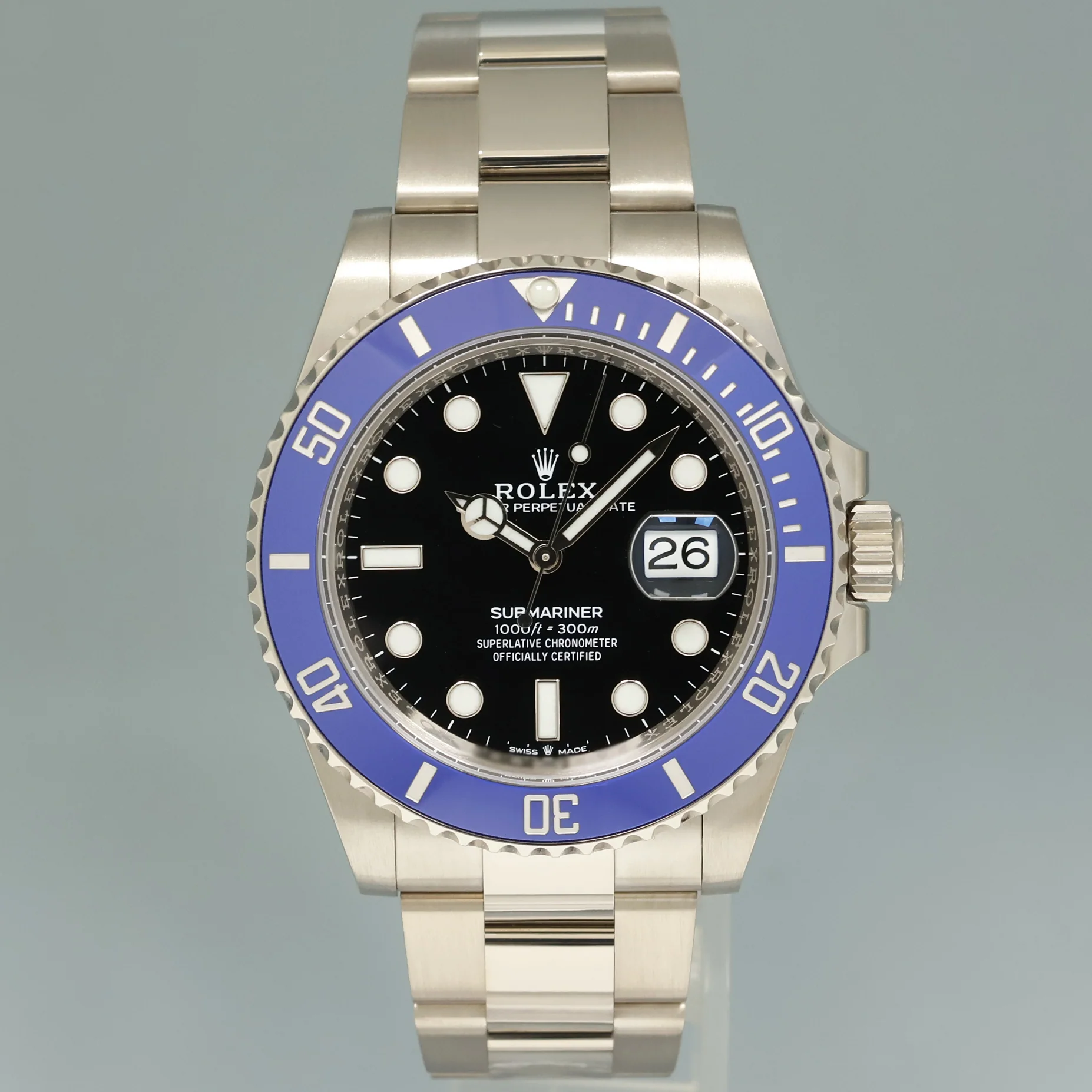 2021 NEW PAPERS Rolex 126619LB Submariner Blue Cookie Monster Gold 41mm Watch Box - Image 2