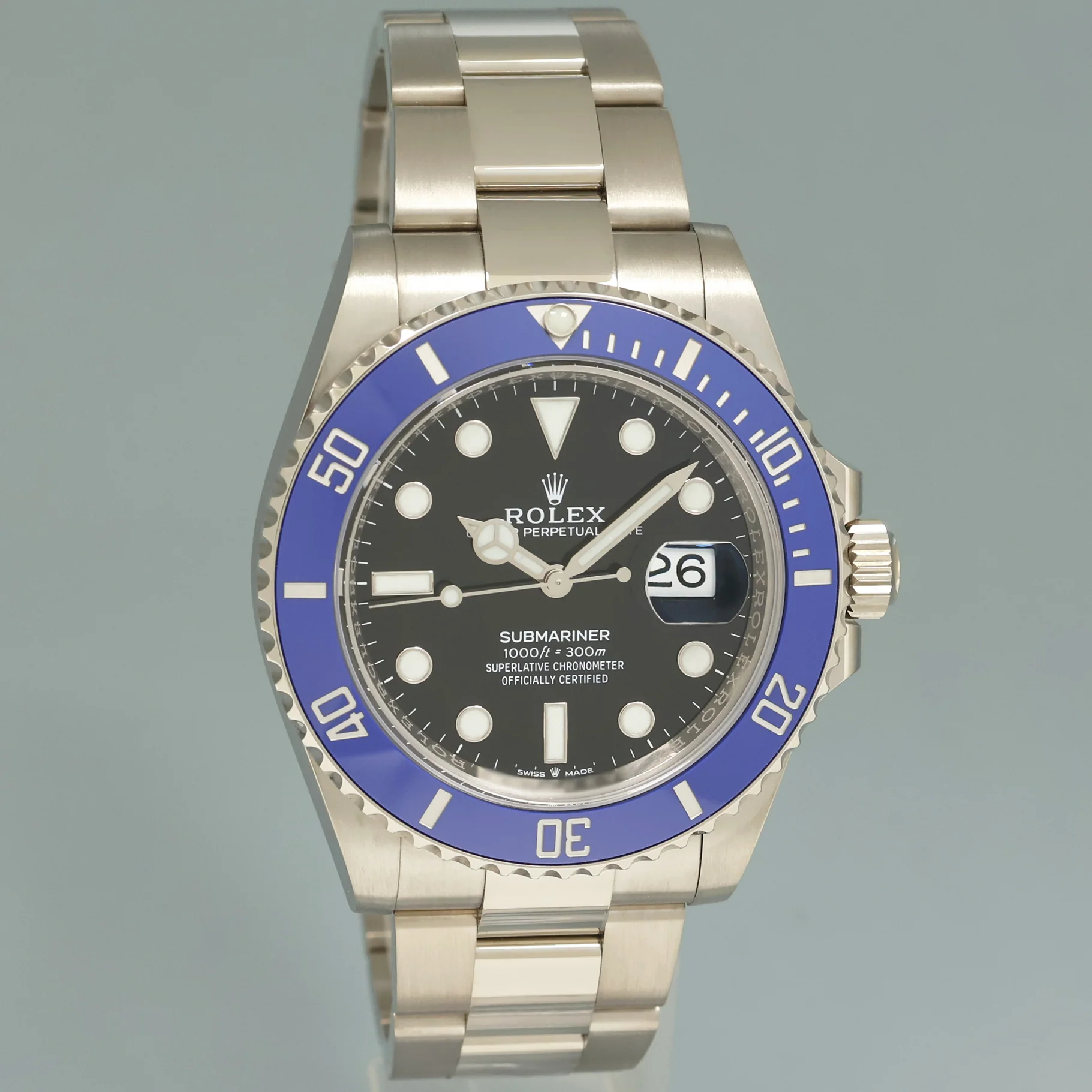 2021 NEW PAPERS Rolex 126619LB Submariner Blue Cookie Monster Gold 41mm Watch Box - Image 3