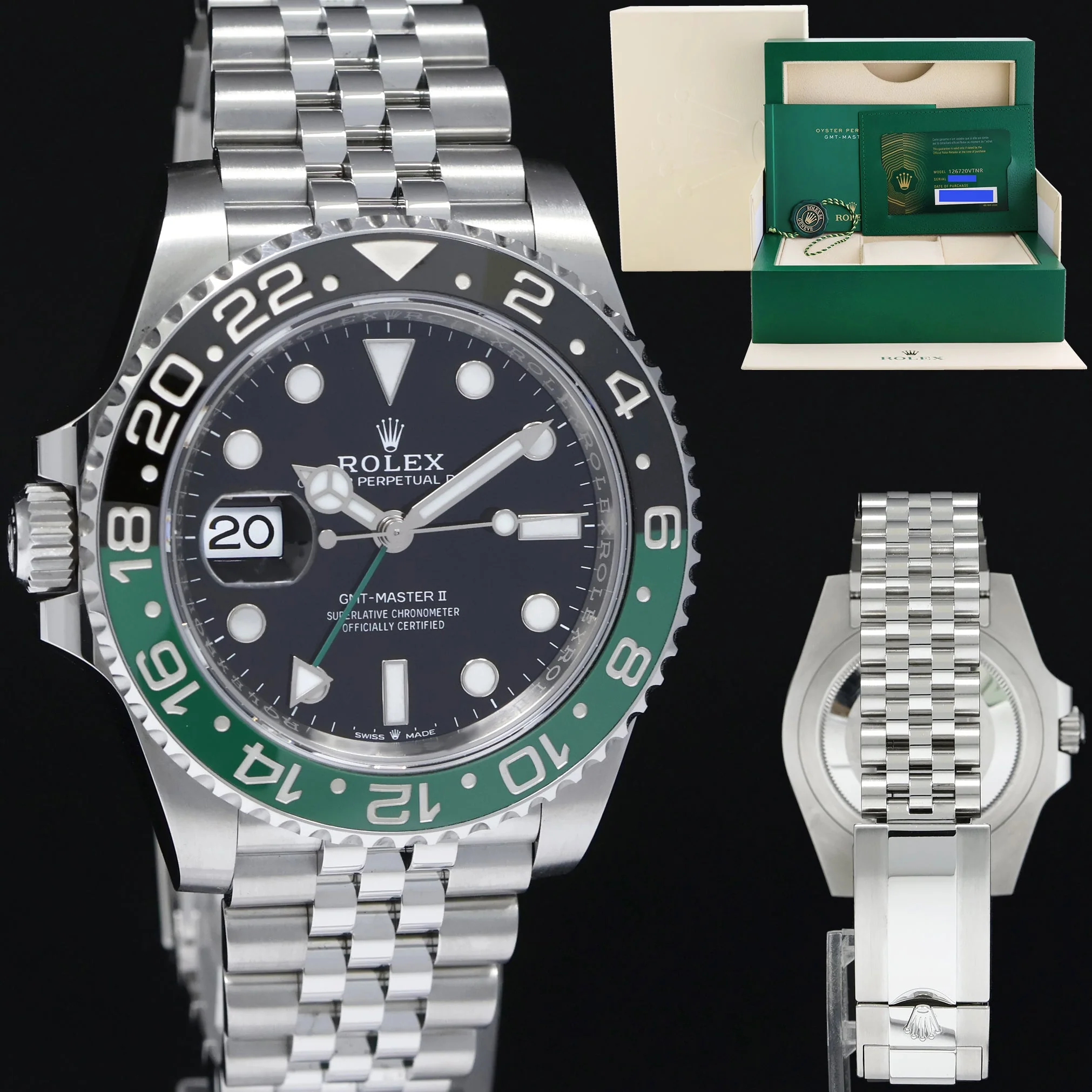 2023 NEW PAPERS Rolex 126720VTNR GMT-Master II Sprite Green Jubilee Watch