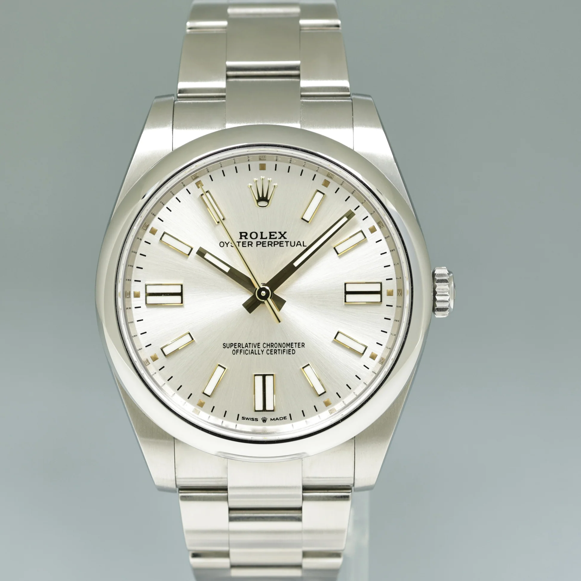 2023 NEW PAPERS Rolex Oyster Perpetual 41mm Silver Oyster 124300 Watch Box - Image 2