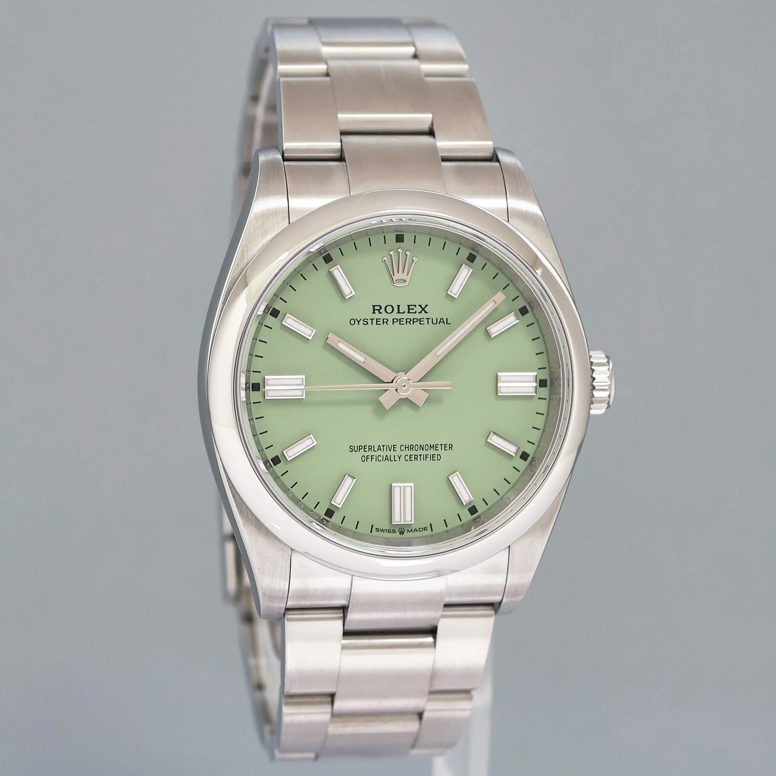 2025 MINT Rolex Oyster Perpetual 126000 Pistachio Steel 36mm Watch Box - Image 3