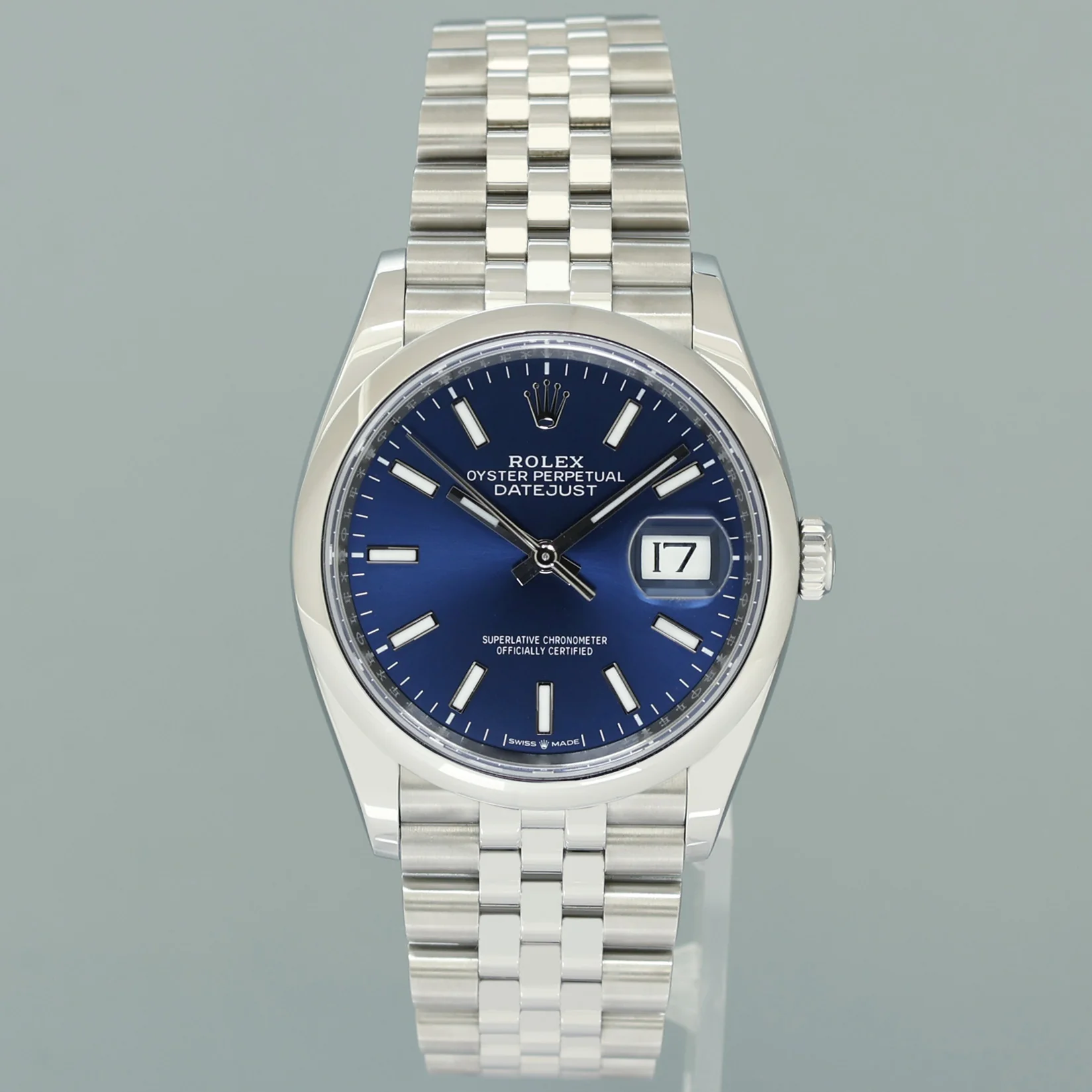2025 NEW PAPERS Rolex 126200 DateJust 36mm Blue Stick Steel Jubilee Band Watch - Image 2