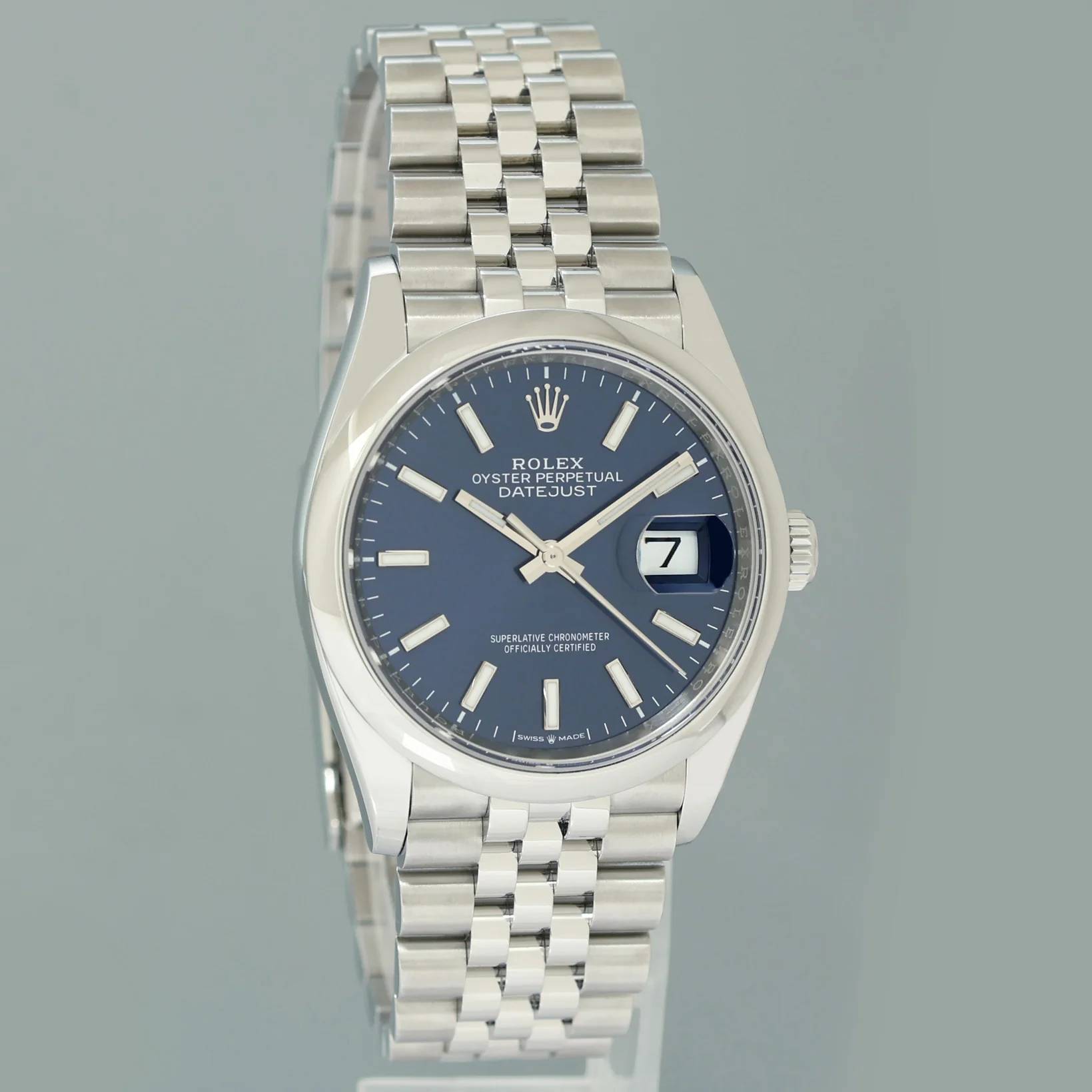 2025 NEW PAPERS Rolex 126200 DateJust 36mm Blue Stick Steel Jubilee Band Watch - Image 3