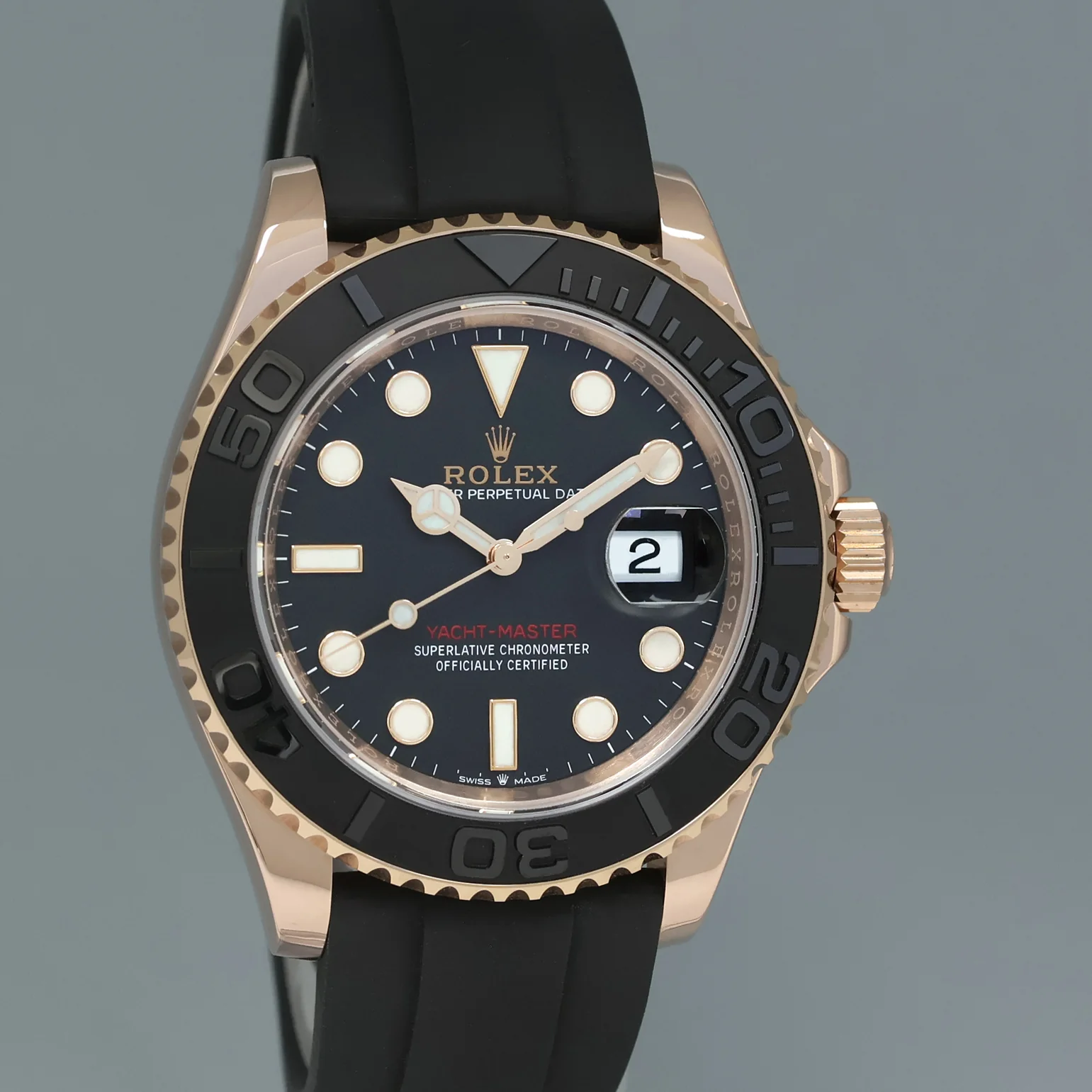 2025 NEW PAPERS Rolex 126655 Yacht-Master Everose Gold 40mm Oysterflex Rubber Watch Box - Image 3