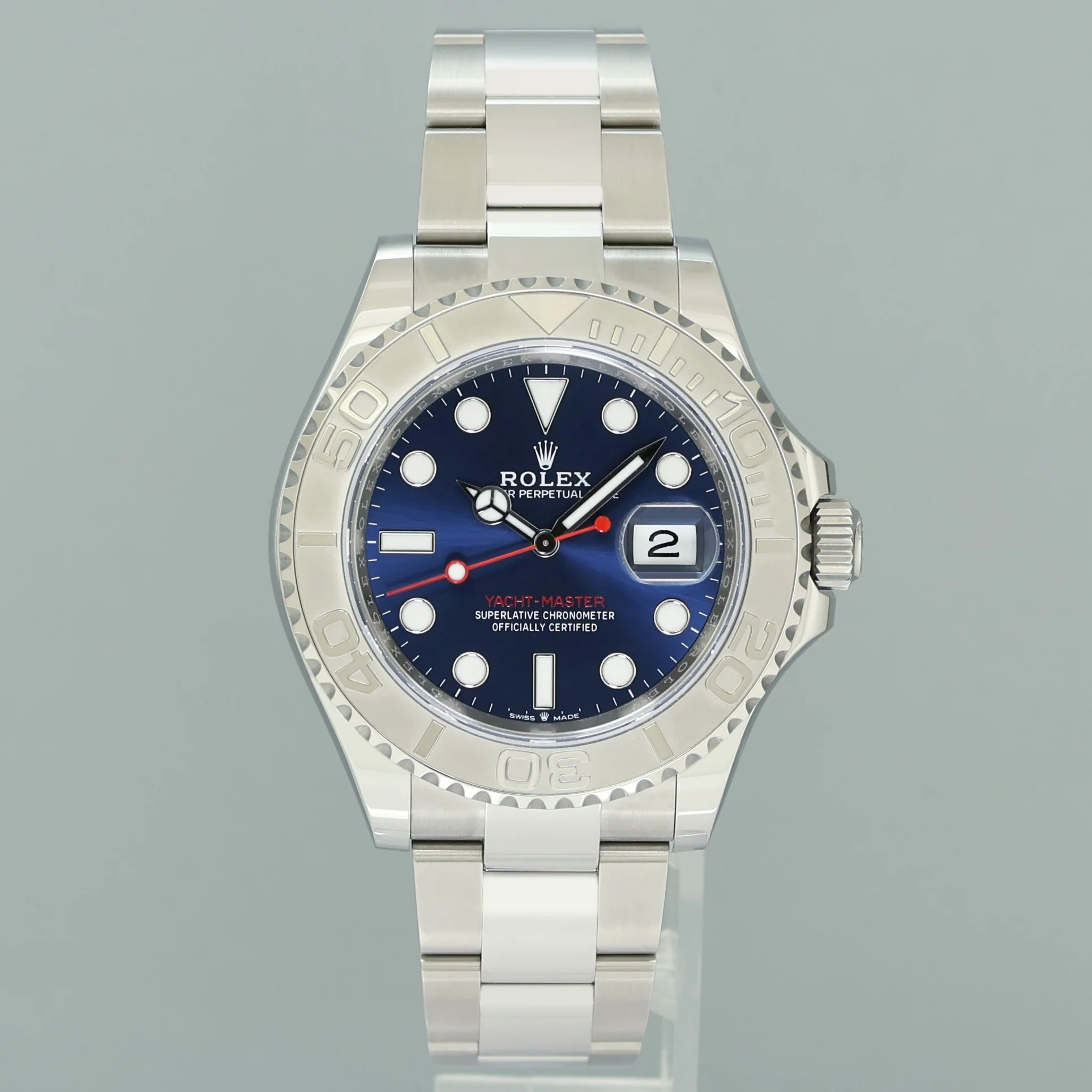 2025 NEW PAPERS Rolex Yacht-Master 126622 Steel 40mm Platinum Blue Dial Watch Box - Image 2