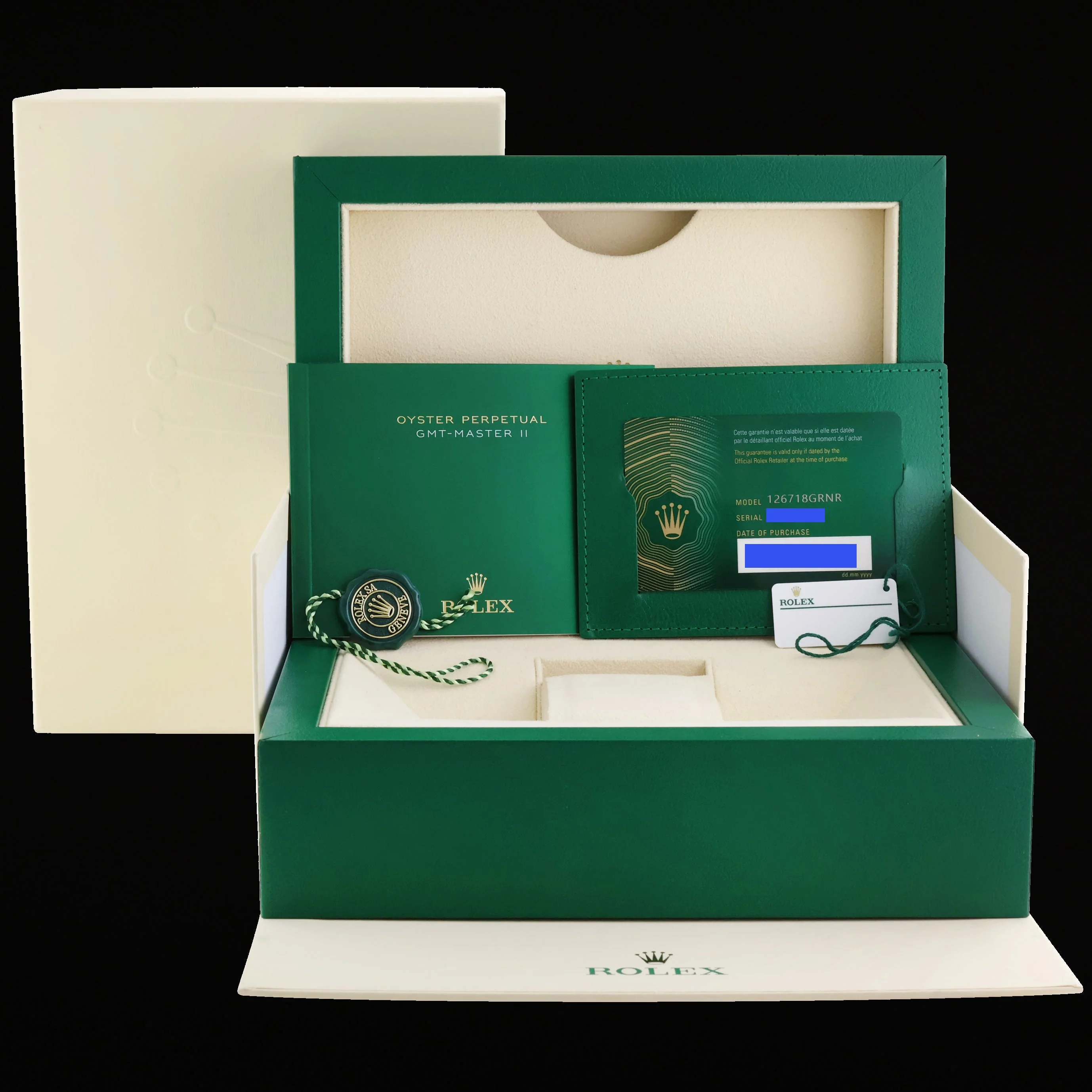 2026 NEW PAPERS Rolex GMT Master II Yellow Gold 126718 GRNR Jubilee Watch Box - Image 7