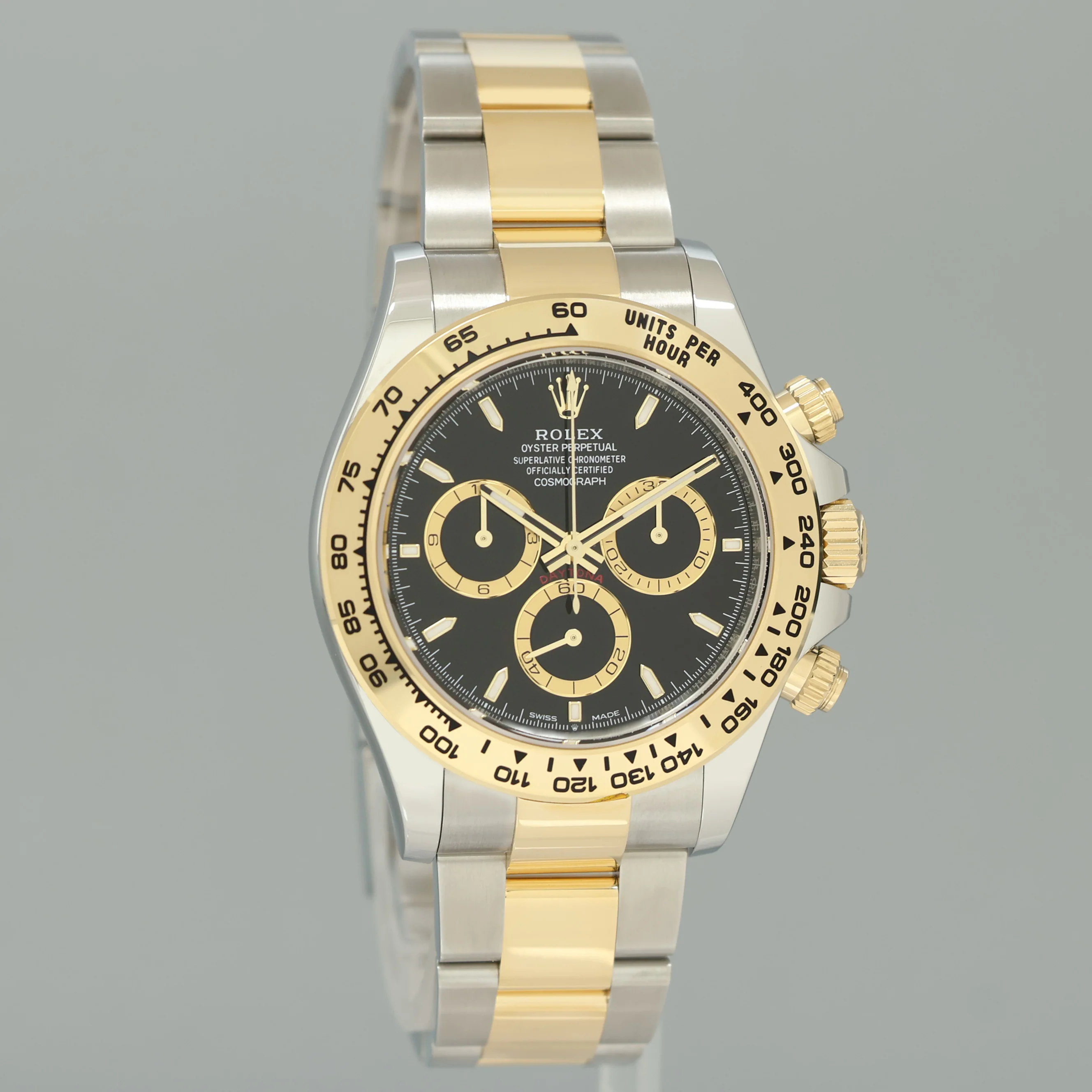 2026 NEW PAPERS Rolex Daytona 126503 Black Chronograph Two Tone Gold Steel Watch - Image 3