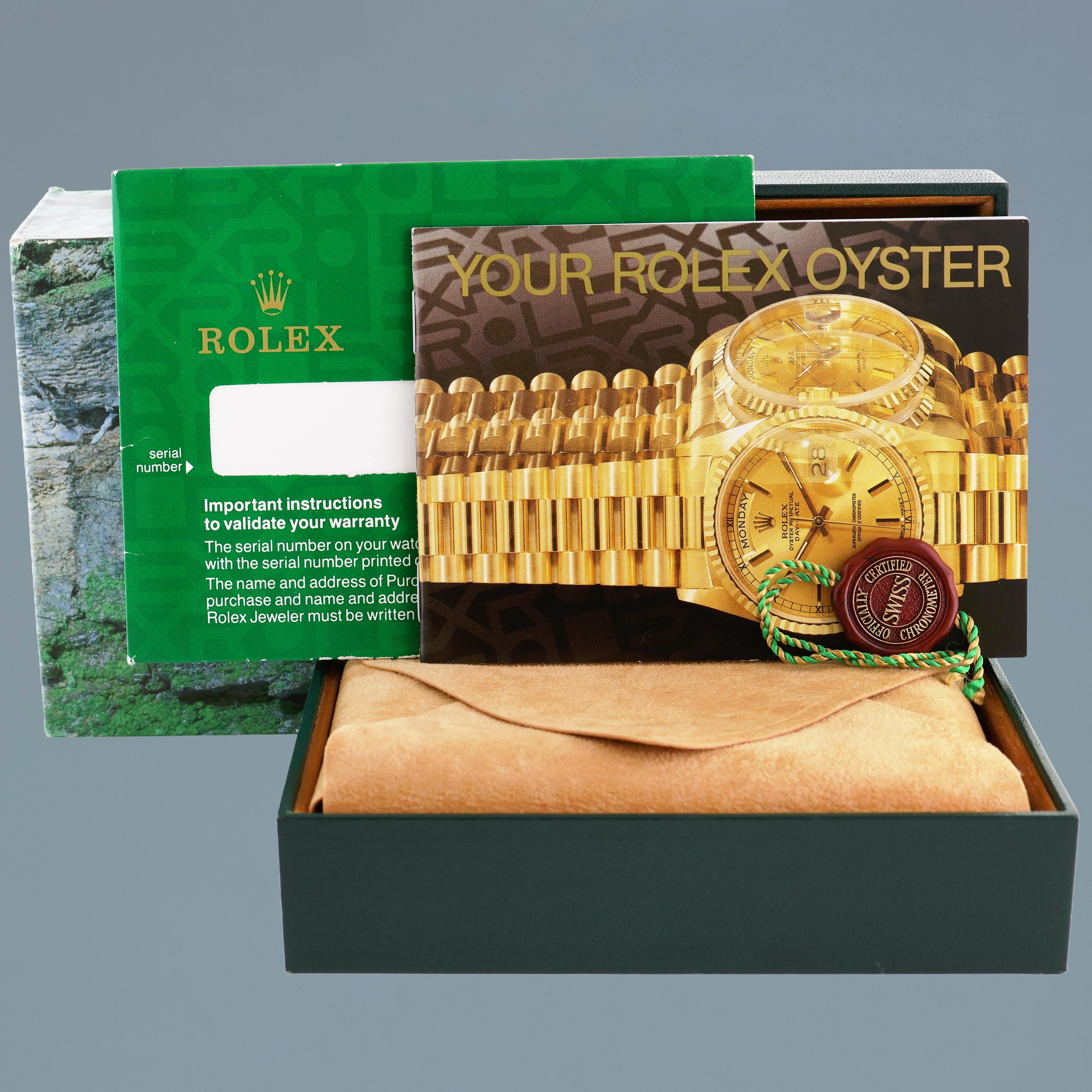 MINT Rolex 16618 Submariner Yellow Gold Blue Champagne Serti Diamond Watch Box - Image 7