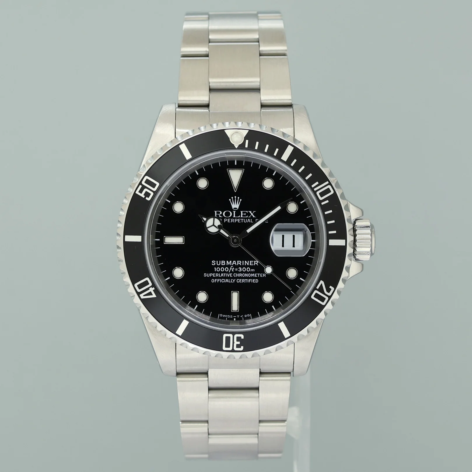 MINT 1996 Rolex Submariner Date Tritium 16610 Steel Black 40mm Oyster Watch Box - Image 2