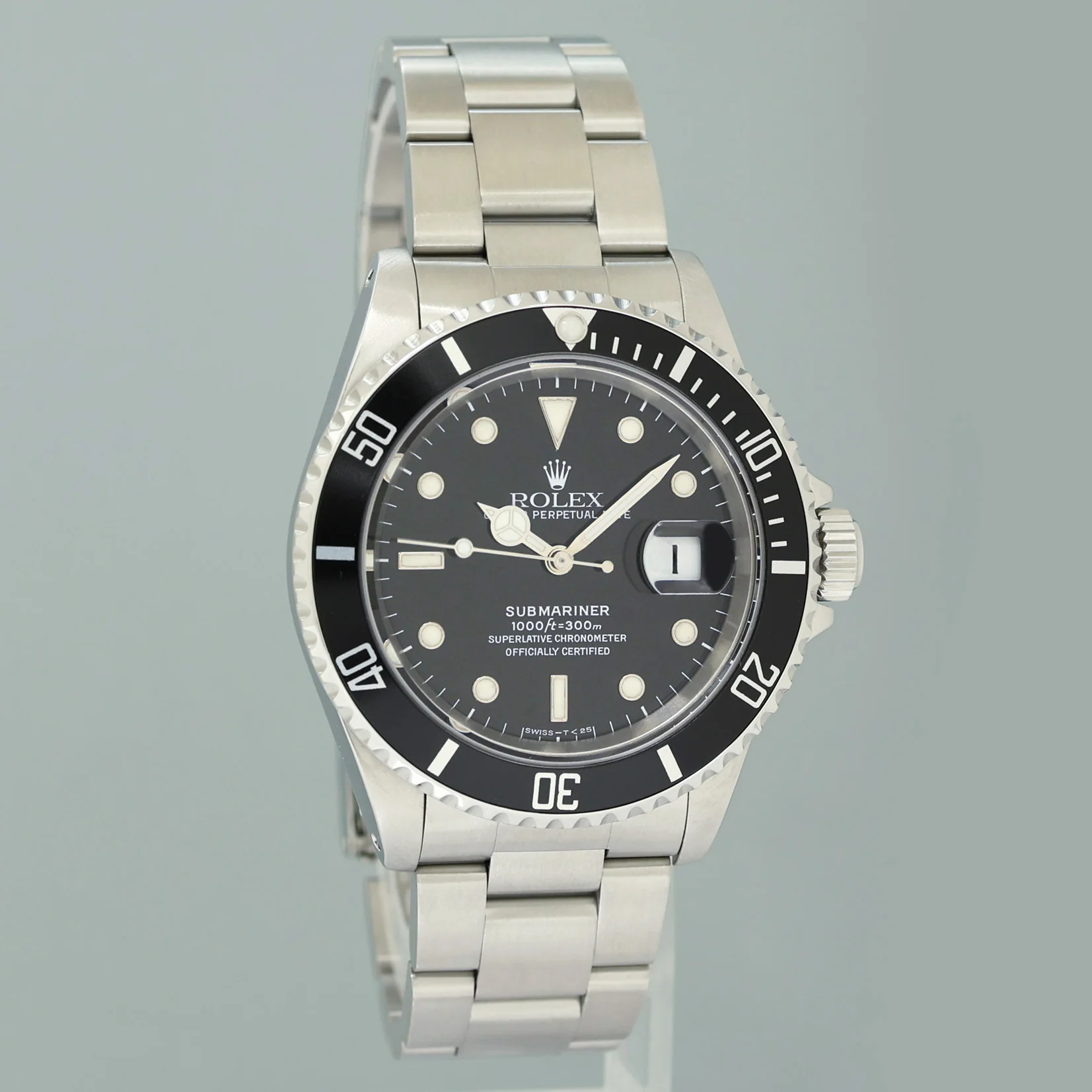 MINT 1996 Rolex Submariner Date Tritium 16610 Steel Black 40mm Oyster Watch Box - Image 3