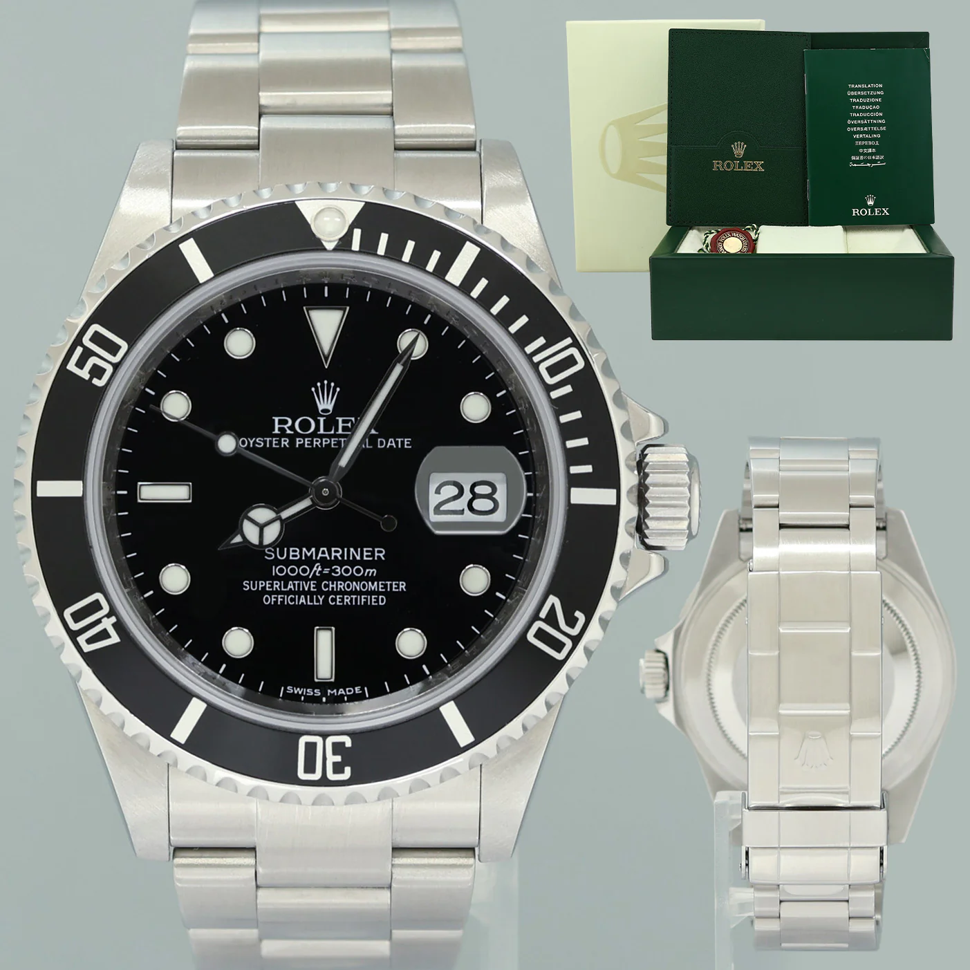 MINT 2009 Rolex 16610LN Submariner Date Stainless Steel Black Watch Box