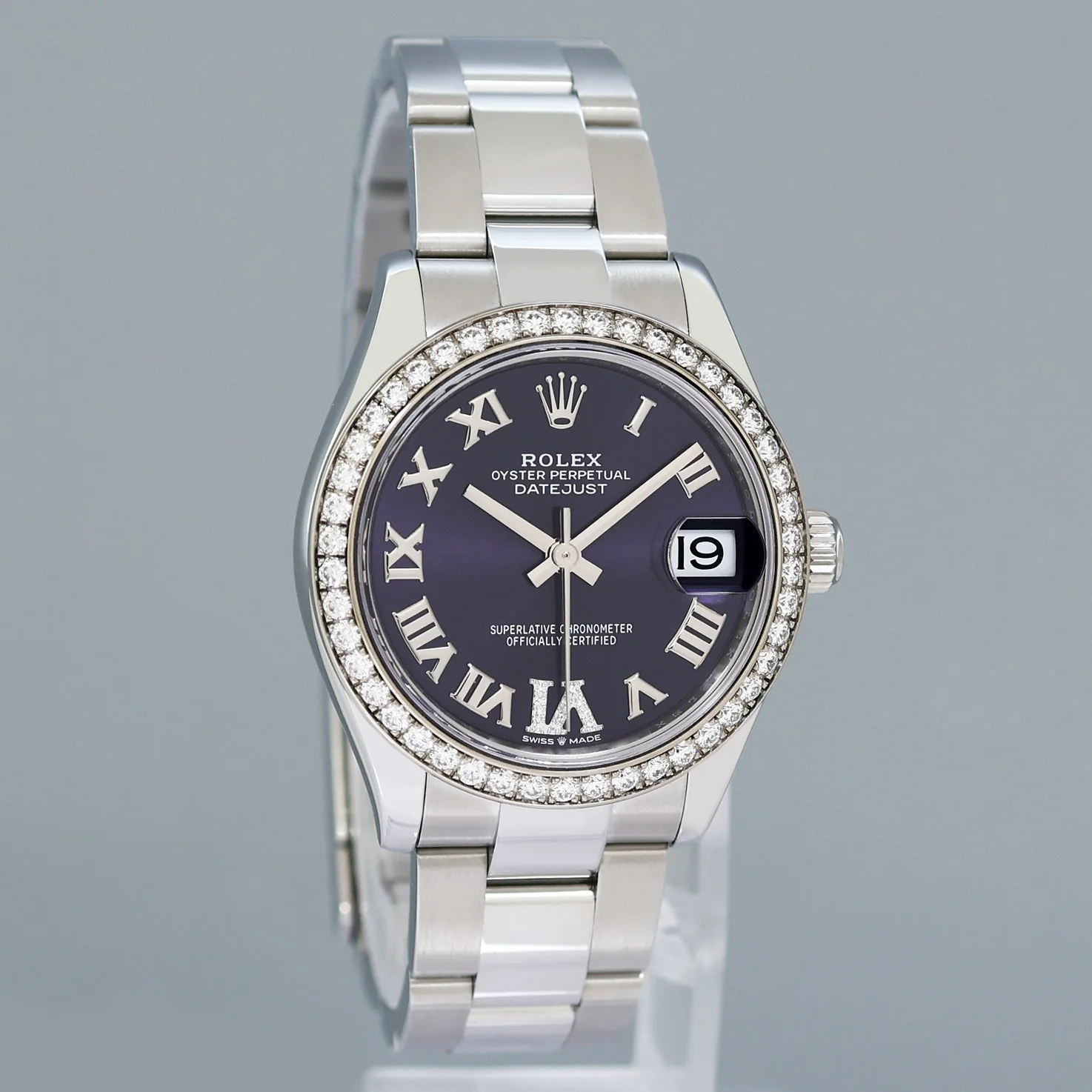 MINT 2022 Ladies Rolex DateJust 31mm Aubergine Roman Gold Diamond 278384RBR Watch - Image 3