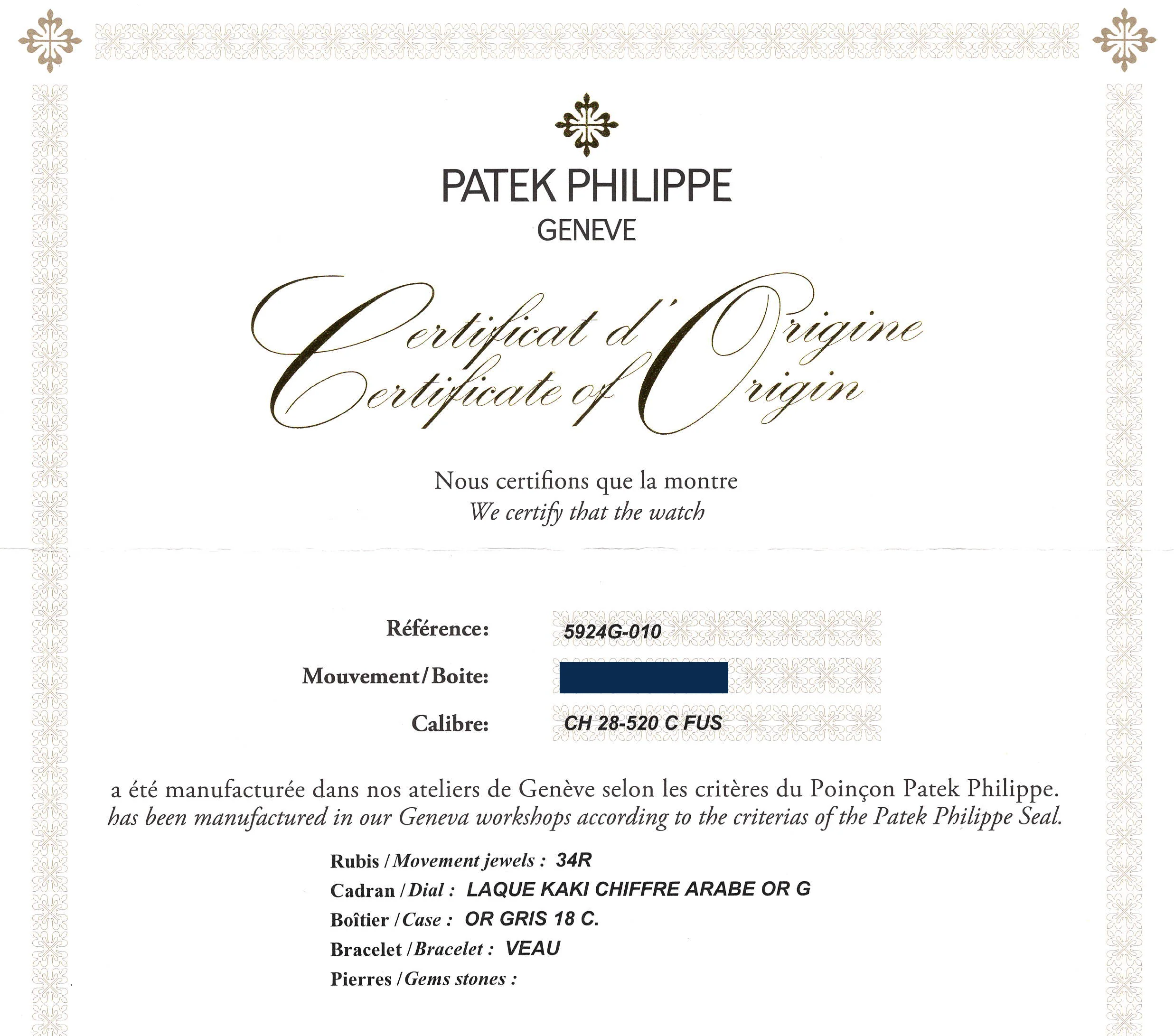 2024 New PAPERS Patek Philippe 5924G Green White Gold Travel Time Leather 42mm Watch - Image 8