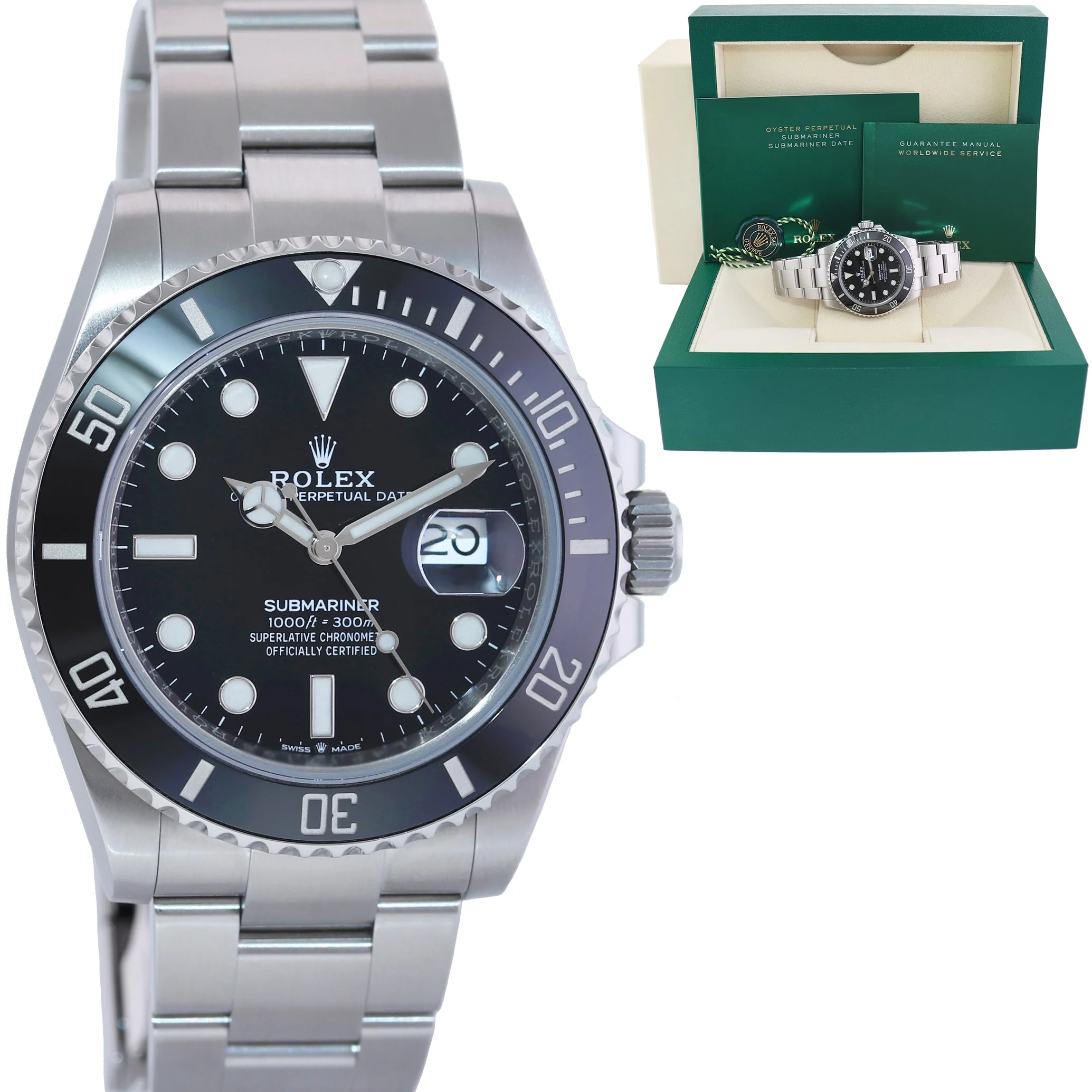 MINT 2022 Rolex 126610LN Submariner 41mm Black Ceramic Stainless Steel Watch Box