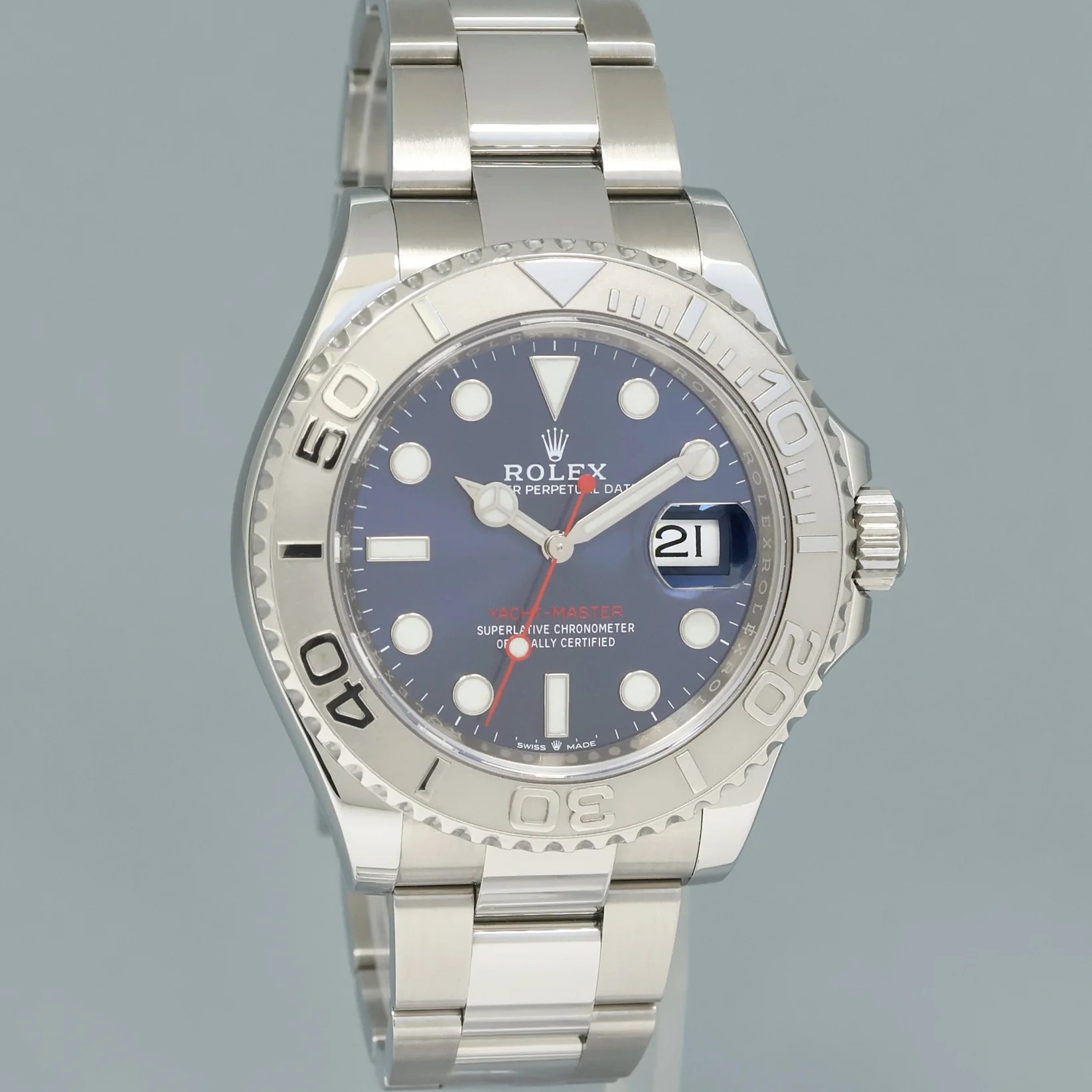 MINT 2022 Rolex Yacht-Master 126622 Steel 40mm Platinum Blue Dial Watch Box - Image 3