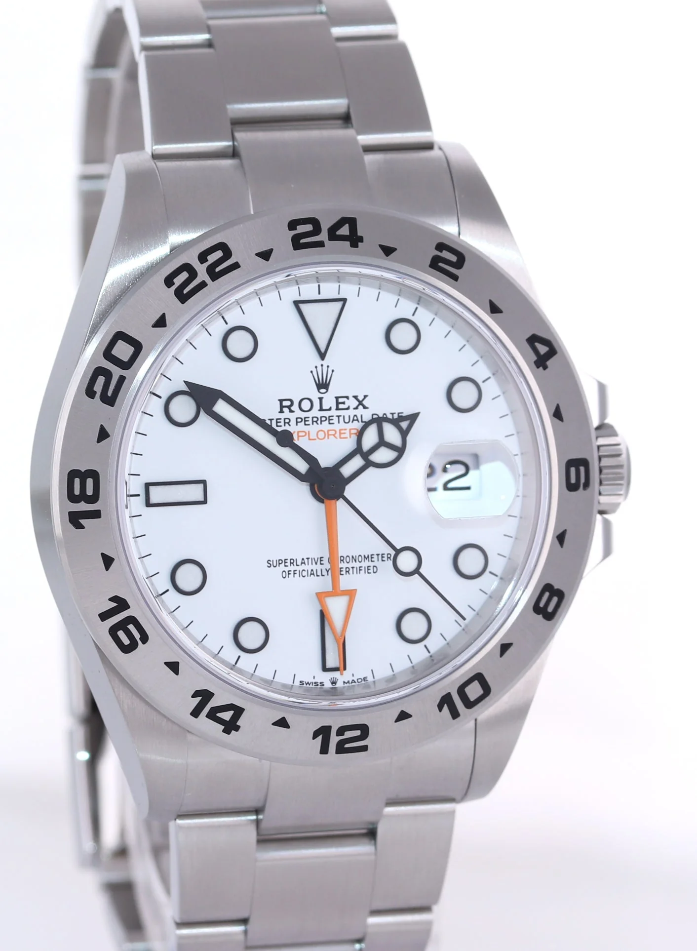 MINT 2023 Rolex 226570 Explorer 2 II 42mm White Polar Steel Date Stainless Steel Watch - Image 3
