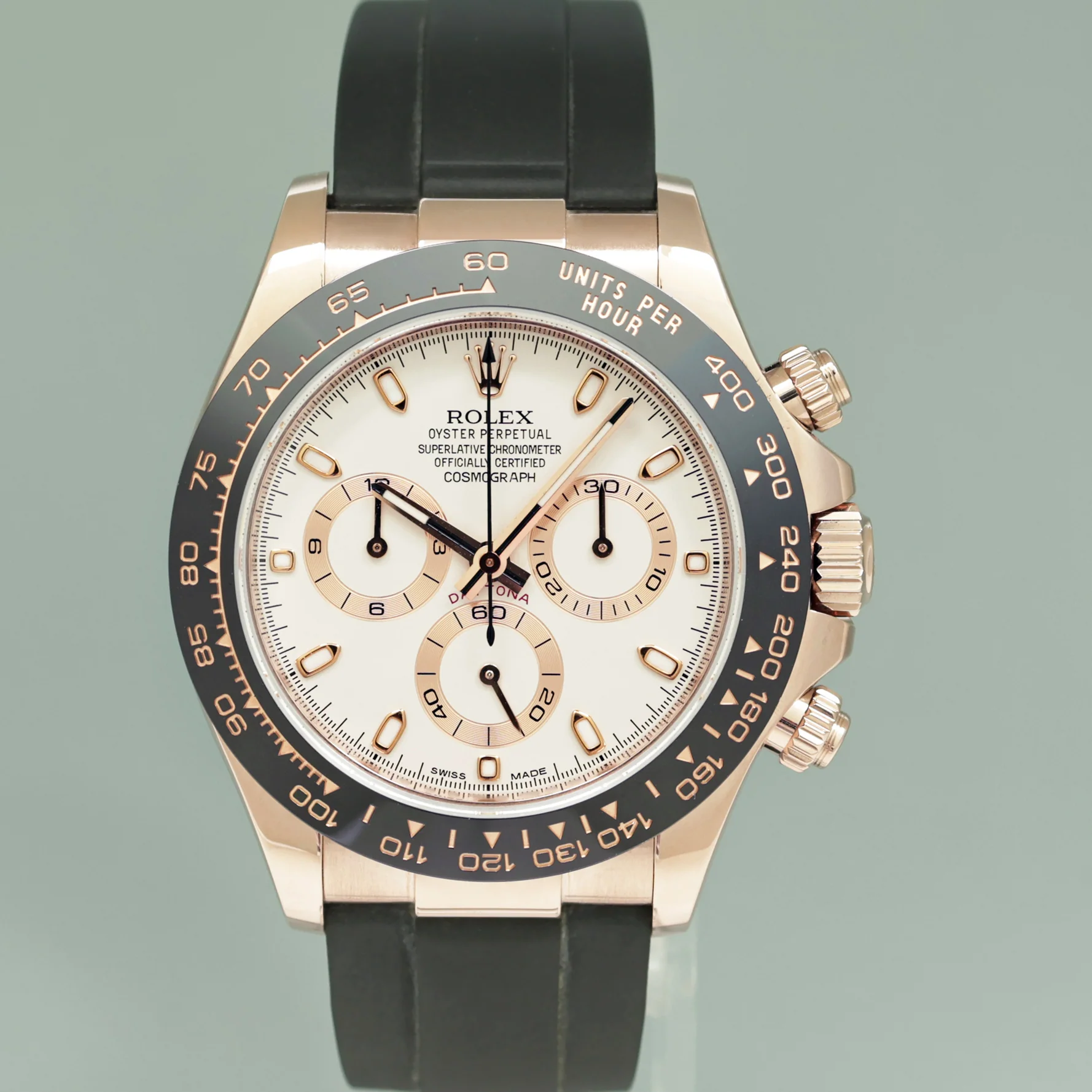 MINT PAPERS Rolex 116515LN Oysterflex Daytona Rose Gold Ivory Dial Ceramic Watch Box - Image 2