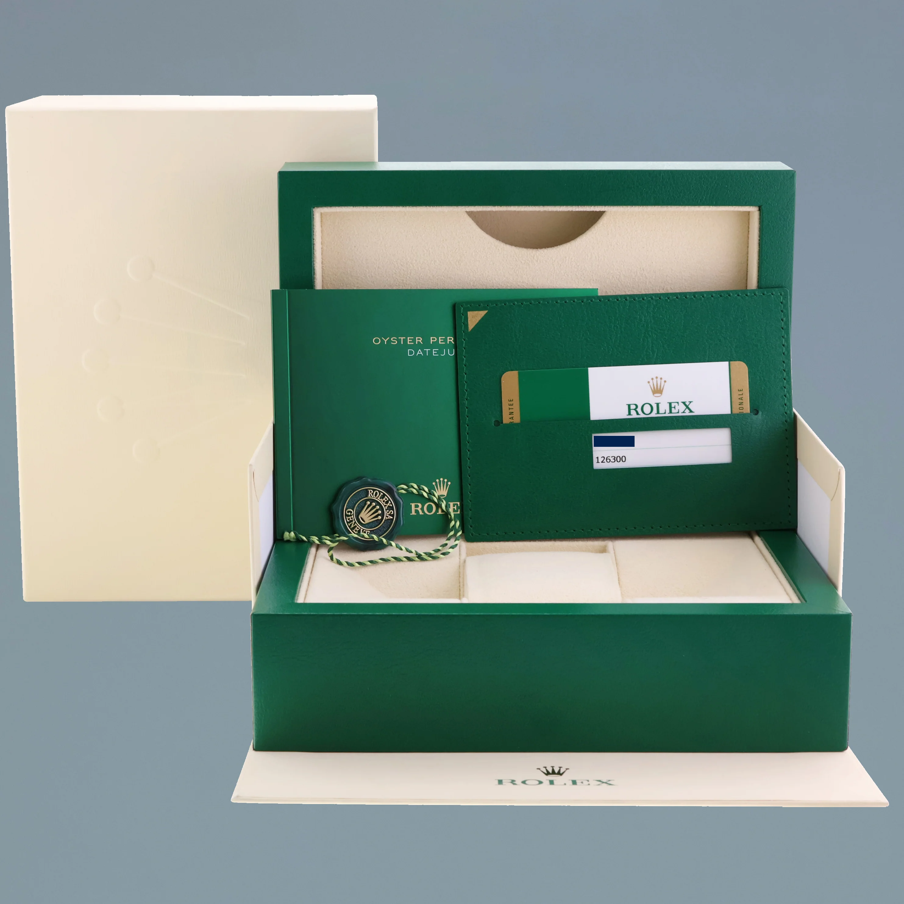 MINT PAPERS Rolex DateJust 41 Steel 126300 Blue Roman Dial 41mm Oyster Watch Box - Image 7