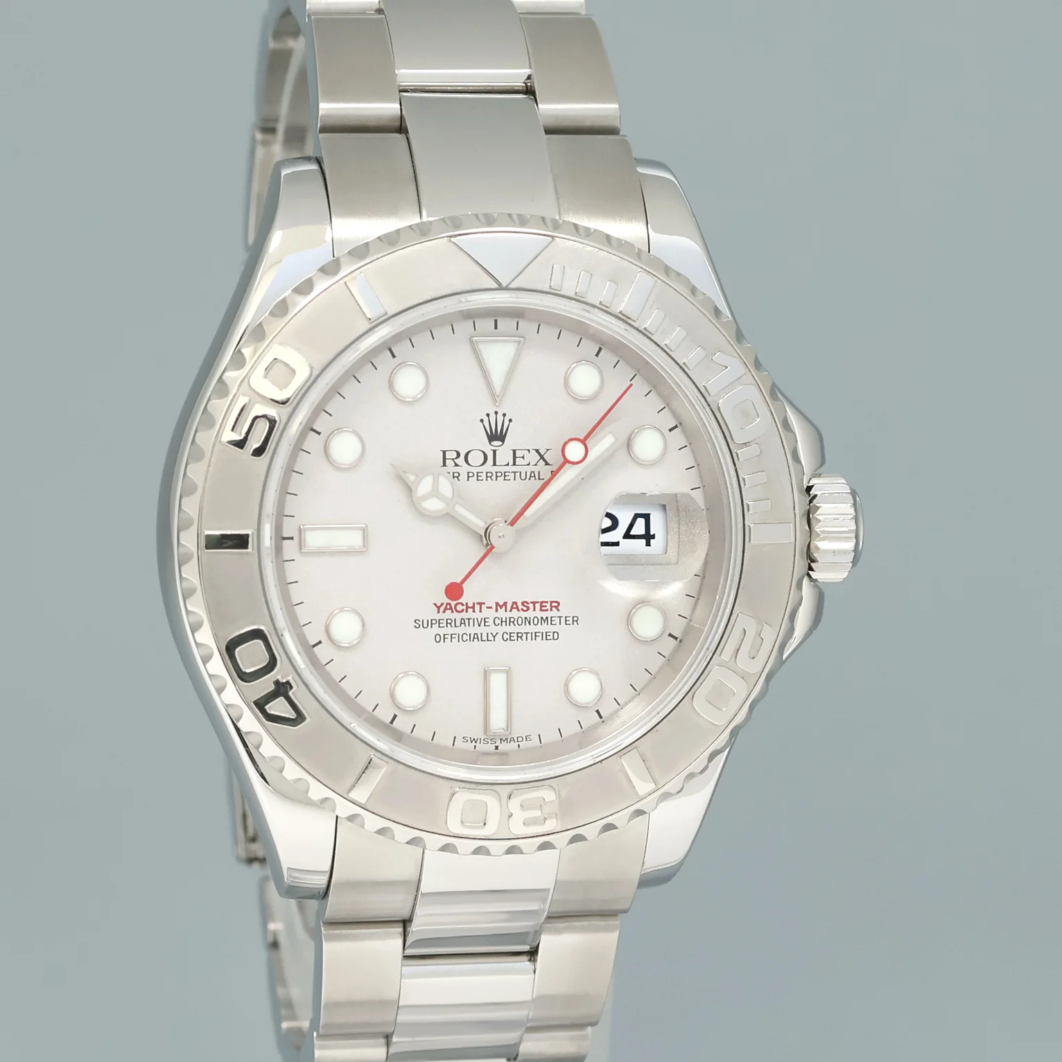 2003 MINT PAPERS Rolex Yacht-Master 16622 Steel Platinum Bezel Oyster 40mm Watch - Image 3