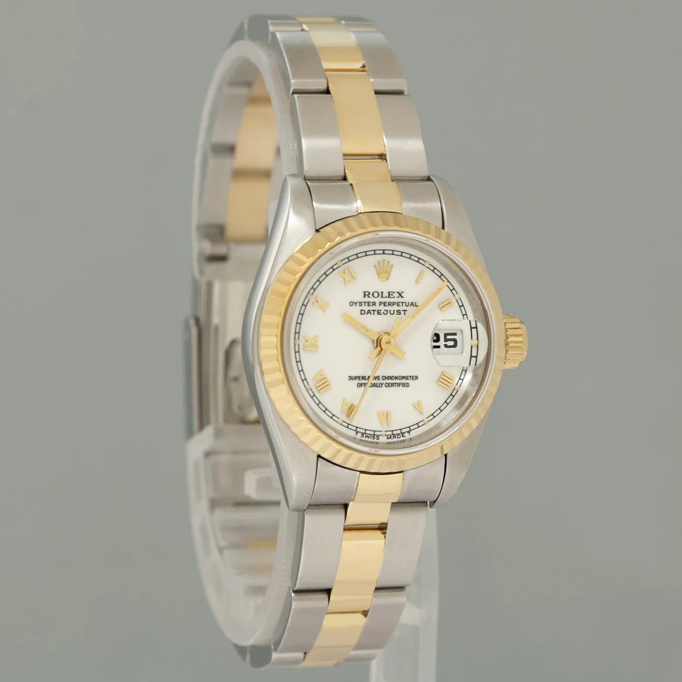 MINT Pearl Diamond Ladies Rolex 26mm DateJust 69173 Two Tone Gold Oyster Watch - Image 3