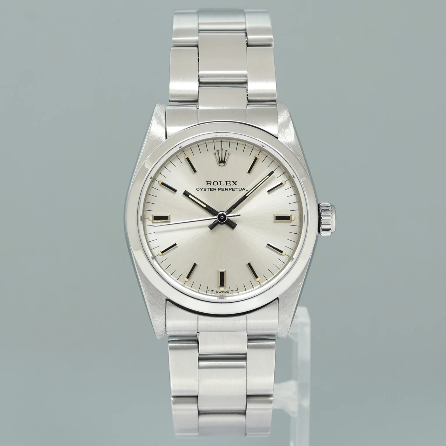 MINT Rolex Oyster Perpetual 67480 Midsize 31mm Silver Stick Dial Watch Box - Image 2