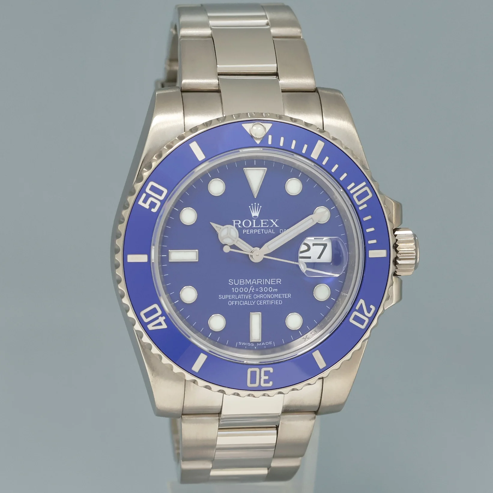 MINT Rolex Submariner Smurf 116619 White Gold Blue 40mm Ceramic Watch Box - Image 3