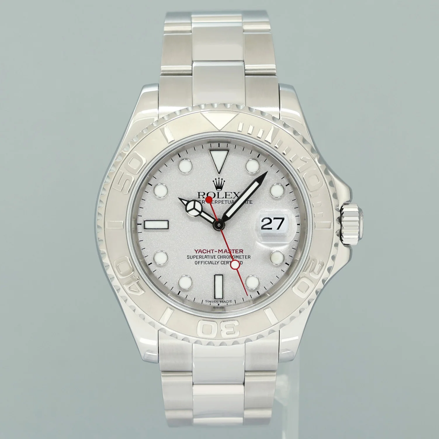 MINT Rolex Yacht-Master 16622 Steel Platinum Bezel Oyster 40mm Watch Box - Image 2
