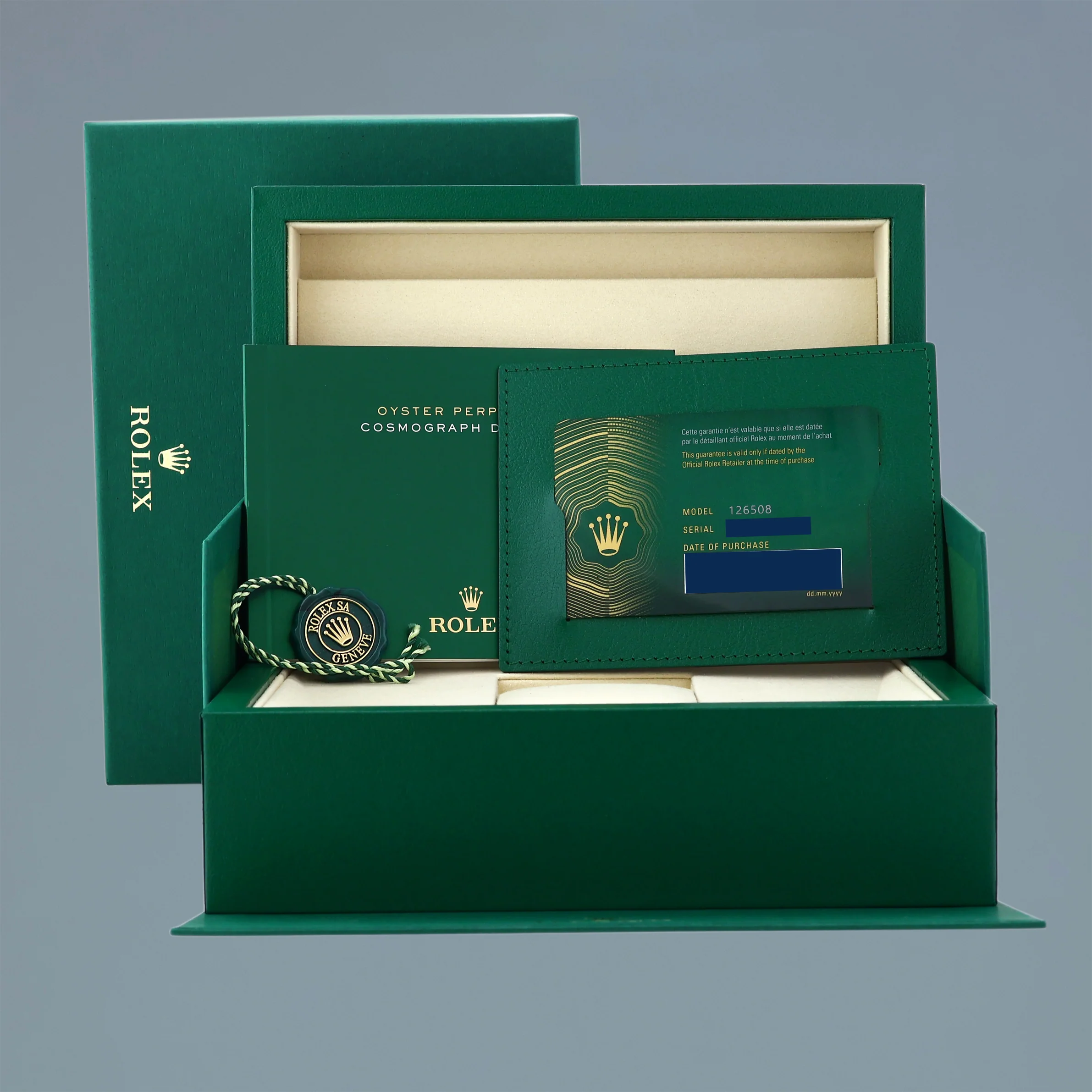 NEW 2025 PAPERS Rolex Daytona 126508 Green John Mayer Yellow Gold Chrono Watch Box - Image 7
