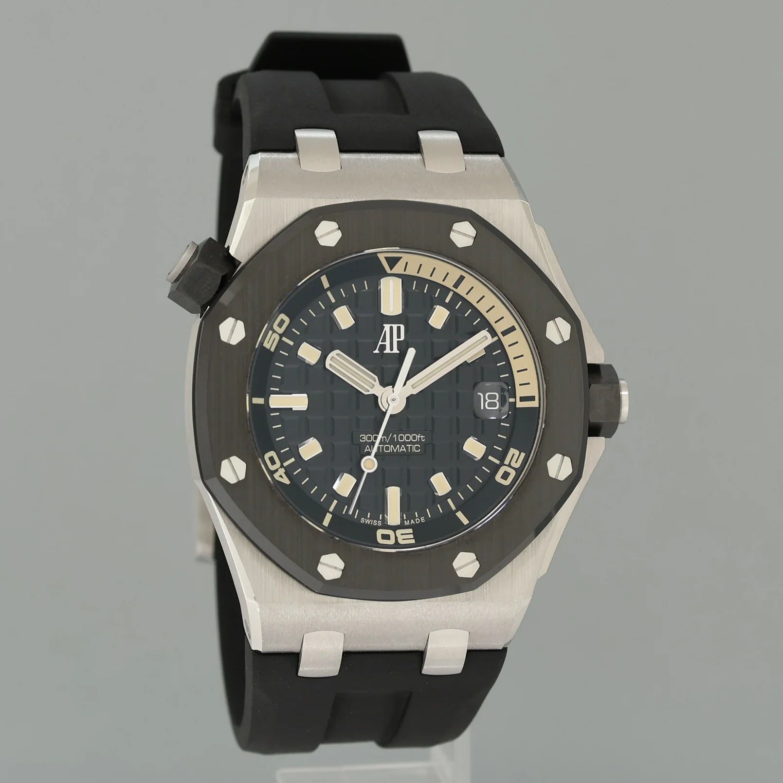 PAPERS Audemars Piguet Royal Oak Offshore White Gold Black 42mm 15720CN Watch - Image 3