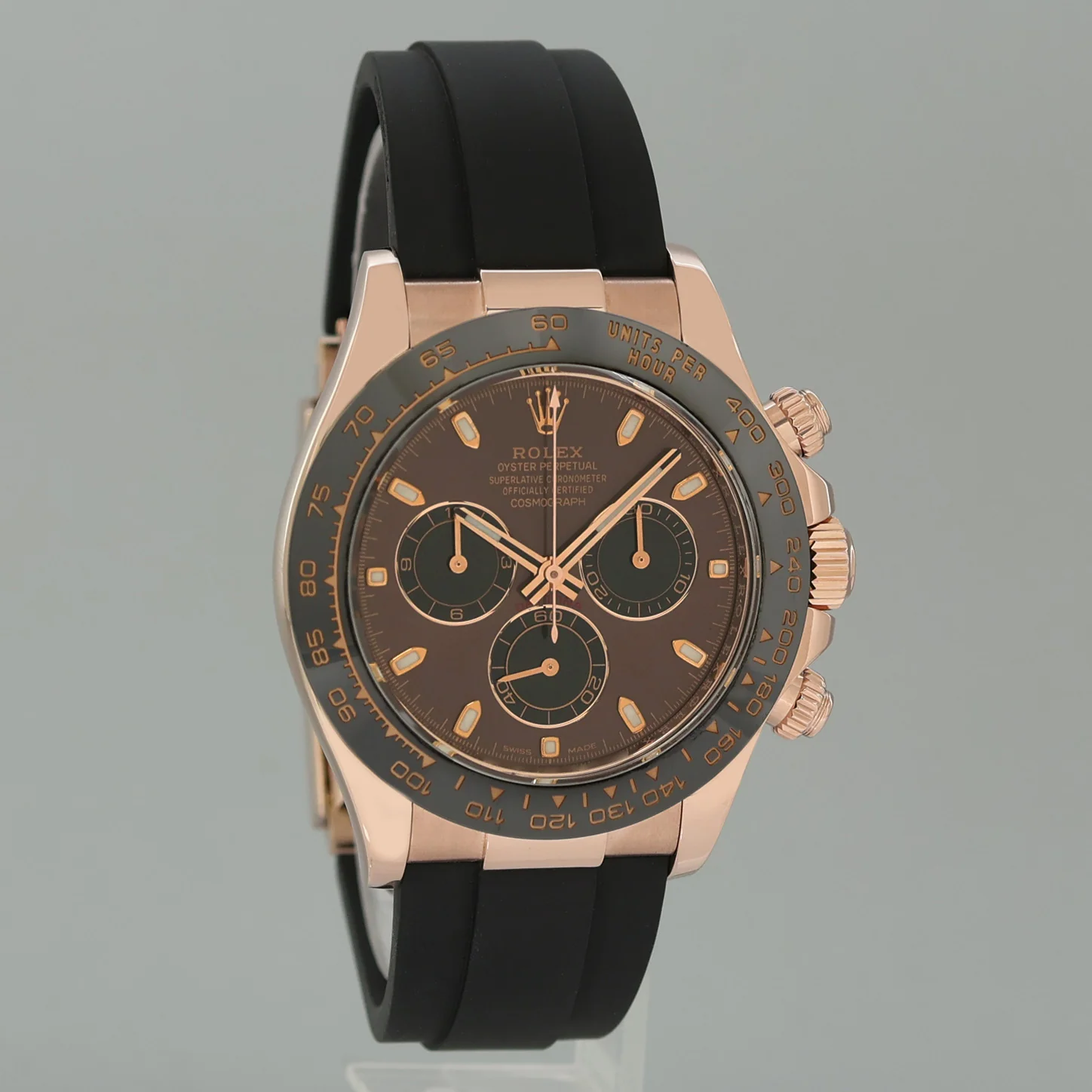 2020 PAPERS MINT Rolex Daytona Ceramic 116515LN Rose Gold Chocolate Oysterflex Watch - Image 3